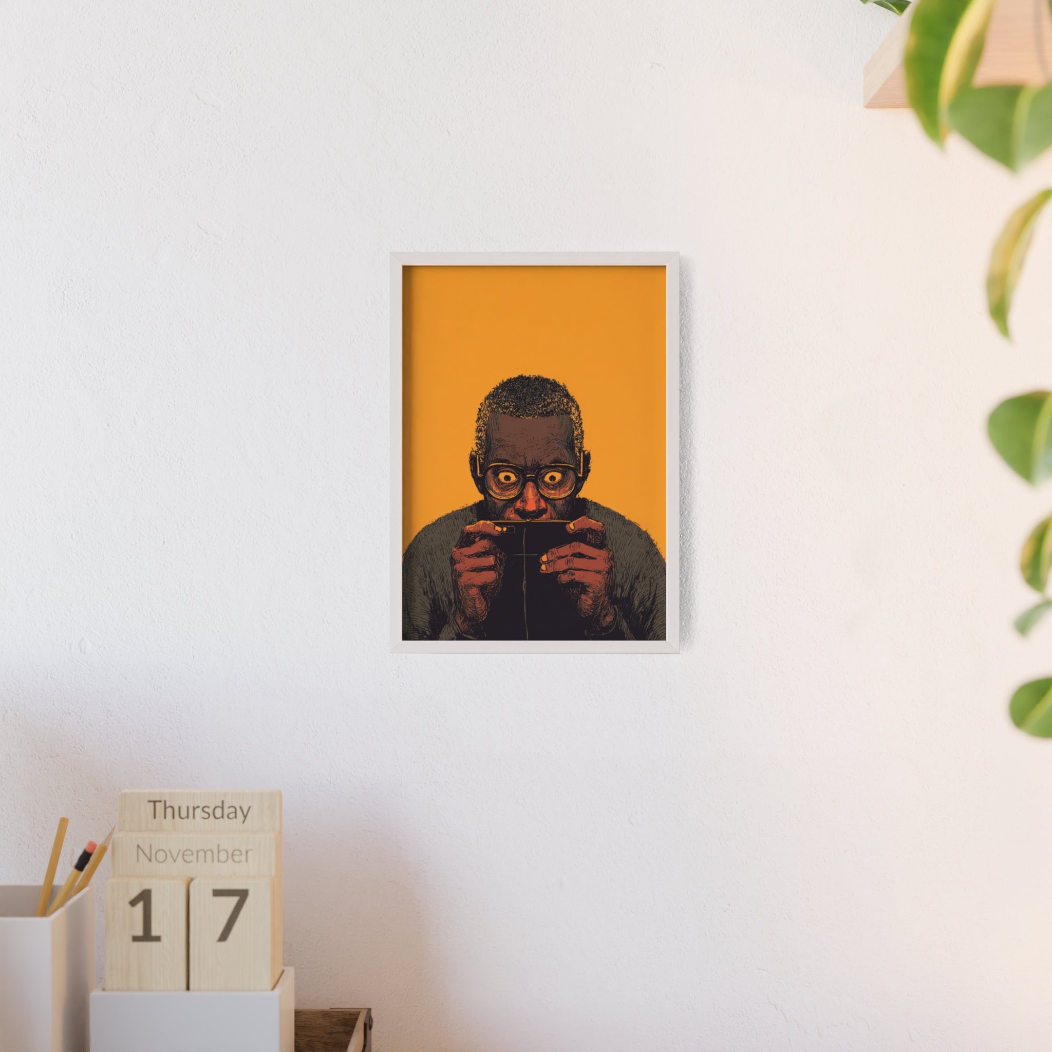 Comic Man Poster mit gelbem Hintergrund | Pop Art Wanddeko, Moderne Wandkunst, Street Art Style, Wanddeko Poster