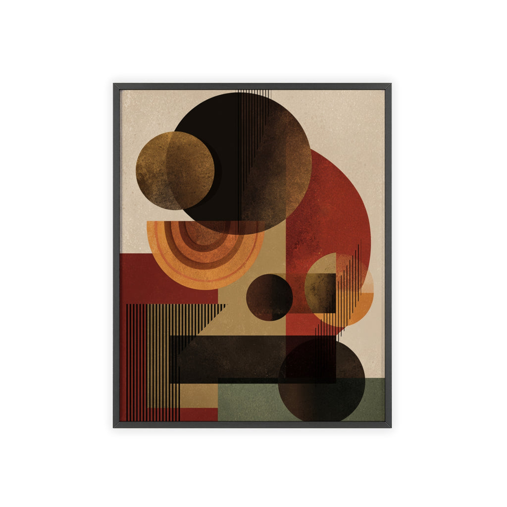 Künstlerisches Geometrisches Poster im Holzrahmen | Moderne Wohnraumdeko, Wandkunst, Geschenk für Kunstliebhaber, Minimalistische Kunst