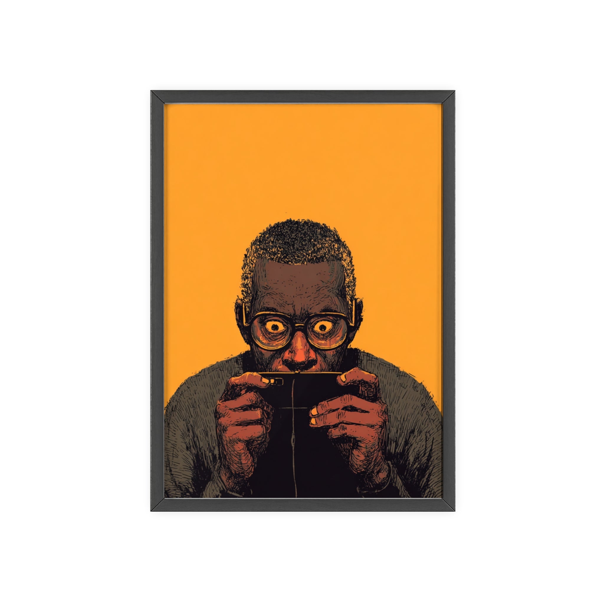 Comic Man Poster mit gelbem Hintergrund | Pop Art Wanddeko, Moderne Wandkunst, Street Art Style, Wanddeko Poster