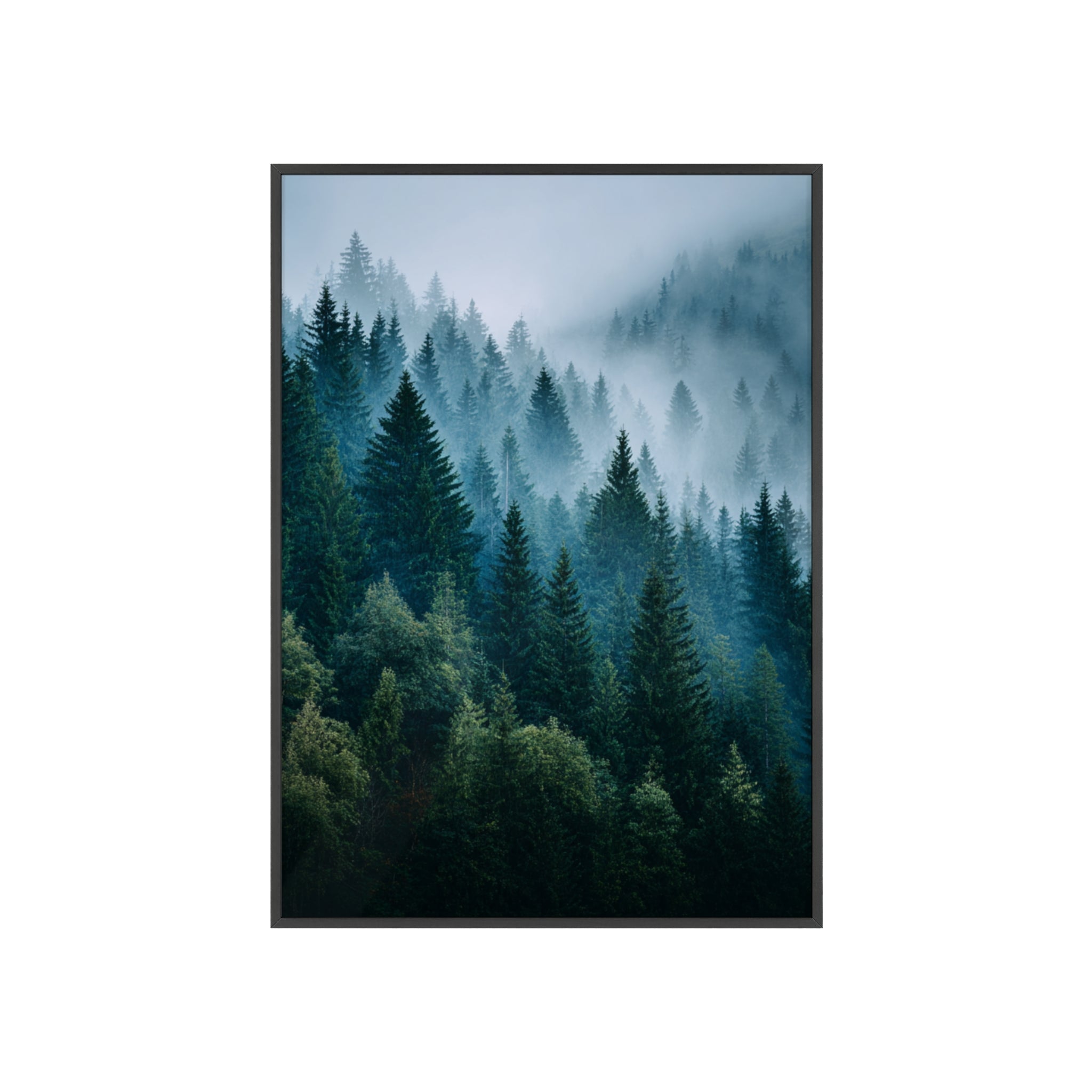 Wooden Frame Poster, Framed Art Print, Nature Wall Décor, Forest Landscape Art, Home Decor Gift, Rustic Bedroom Artwork