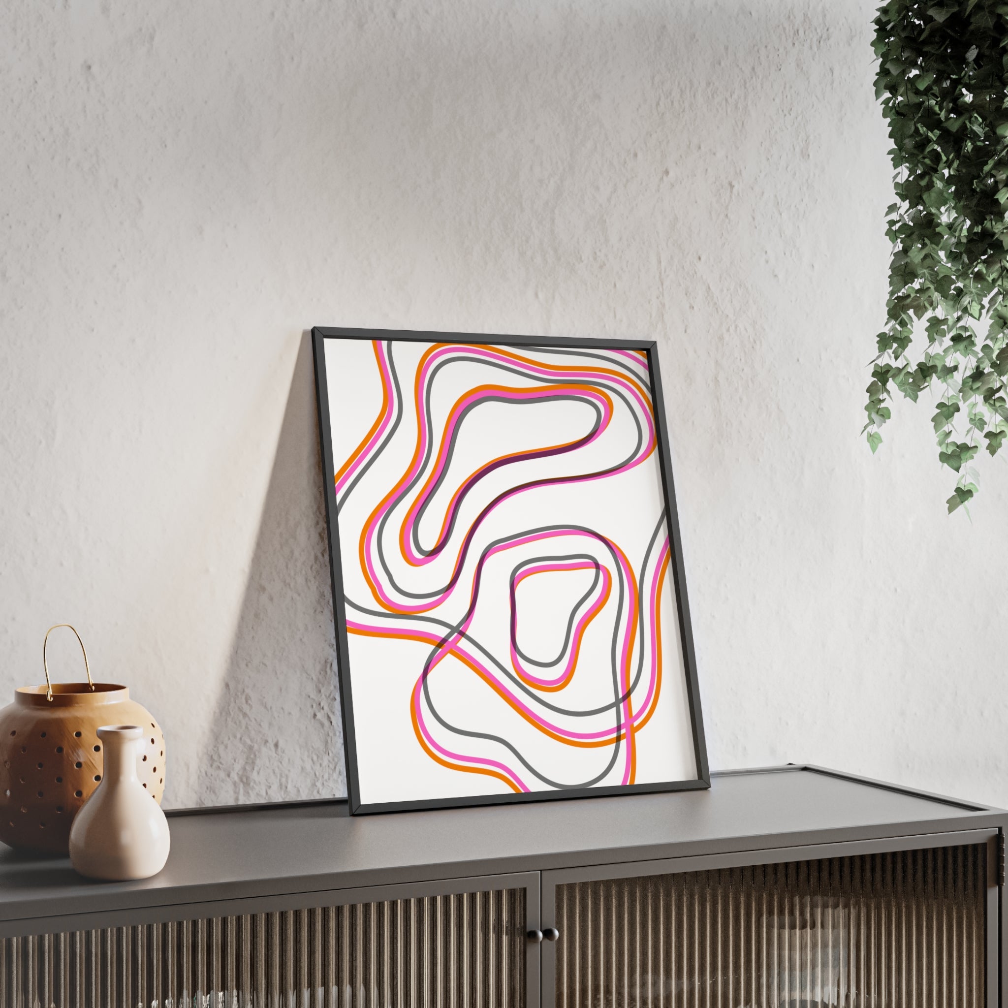 Farbenfrohes Abstraktes Kunstposter | Gerahmt, Moderne Wanddeko, Wohnzimmer, Schlafzimmer, Kunstdruck