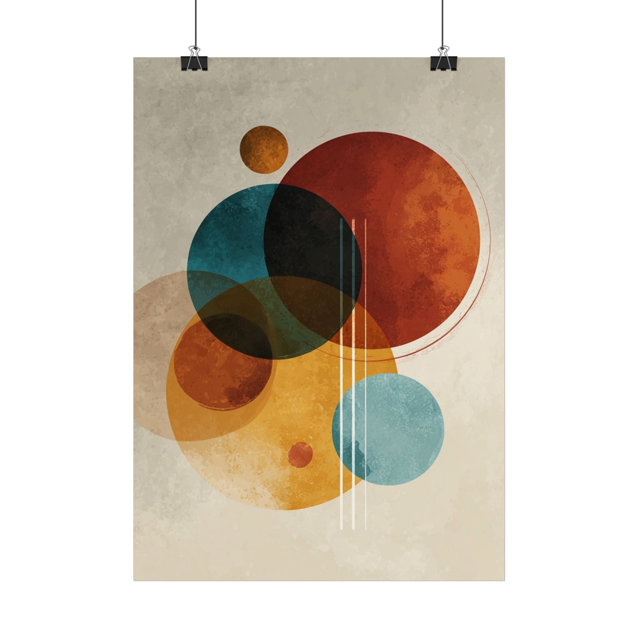Retro Geometrisches Poster | Boho Wandbild Bunt Modern | Abstrakte Kunst Deko Wohnzimmer Büro | Geschenkideen Deko | Poster Geschenk