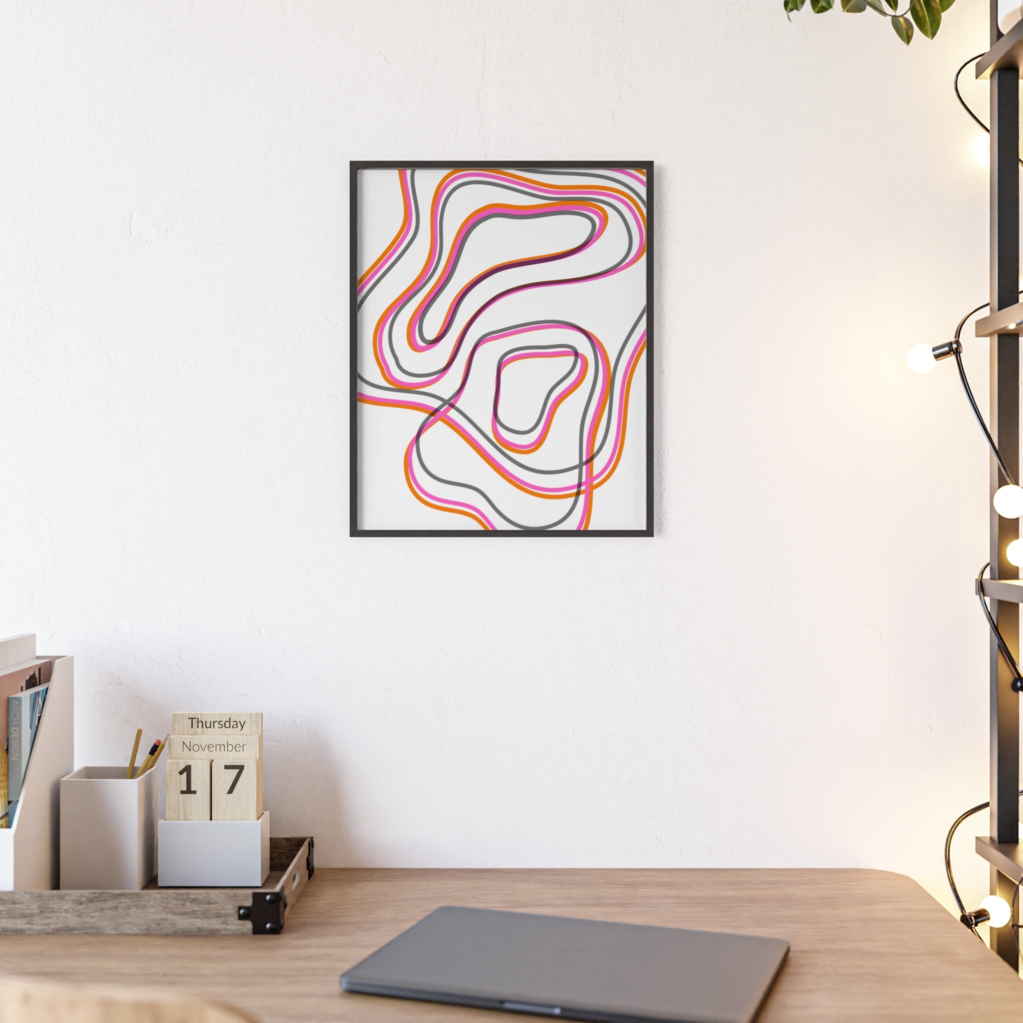 Farbenfrohes Abstraktes Kunstposter | Gerahmt, Moderne Wanddeko, Wohnzimmer, Schlafzimmer, Kunstdruck