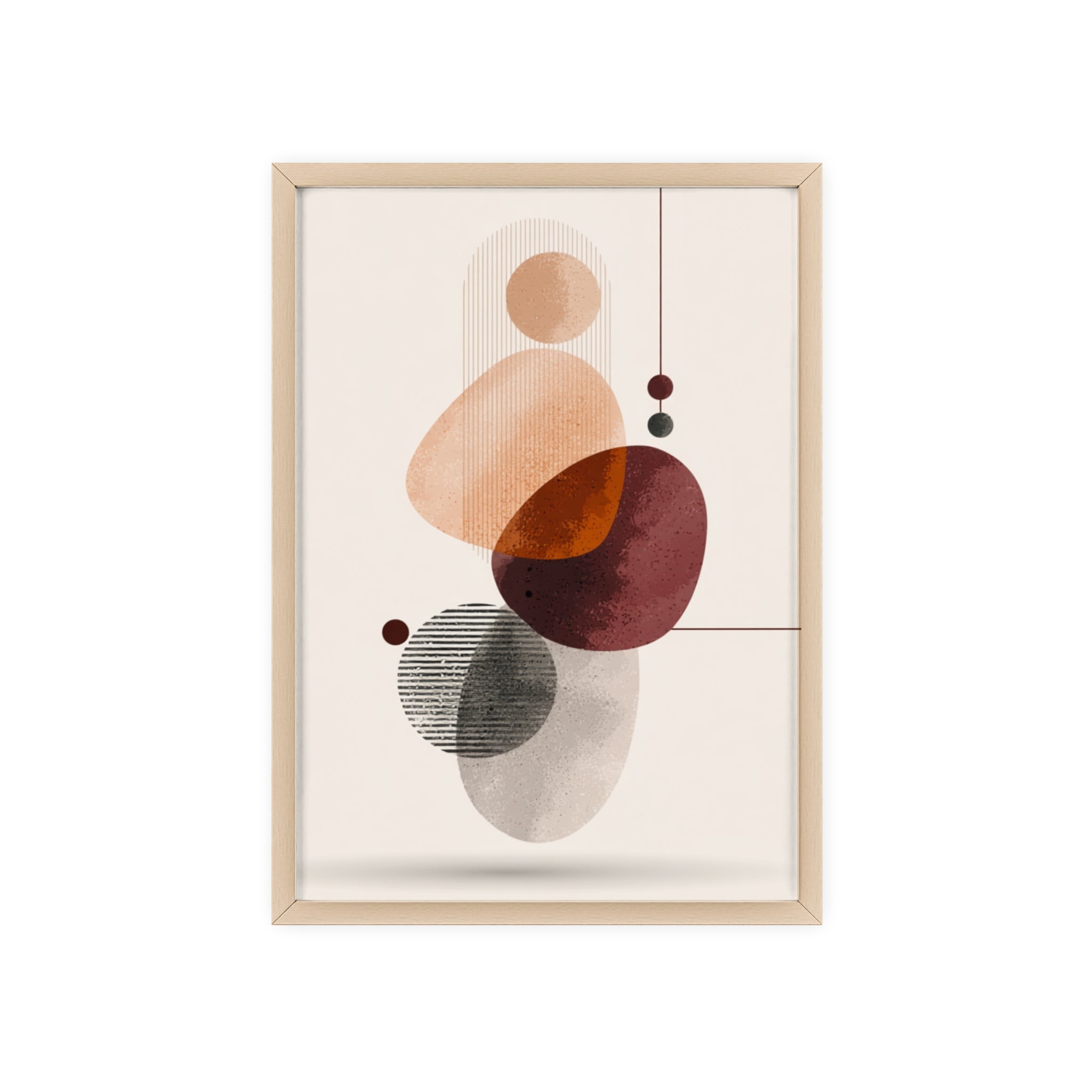 Modernes Abstraktes Kunstposter mit Holzrahmen | Boho Wanddeko | Minimalistische Wohnkultur | Galerie-Wandkunst | Einzigartiges Geschenk
