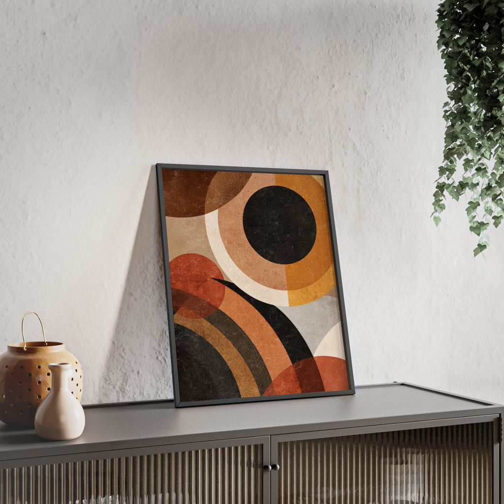 Modernes Geometrisches Kunstposter | Abstrakte Wanddeko, Gerahmte Wohnraumkunst, Minimalistisches Poster für Wohnzimmer, Stilvolles Geschenk