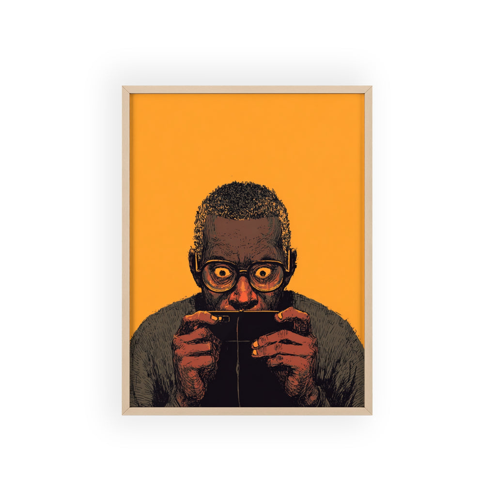 Comic Man Poster mit gelbem Hintergrund | Pop Art Wanddeko, Moderne Wandkunst, Street Art Style, Wanddeko Poster