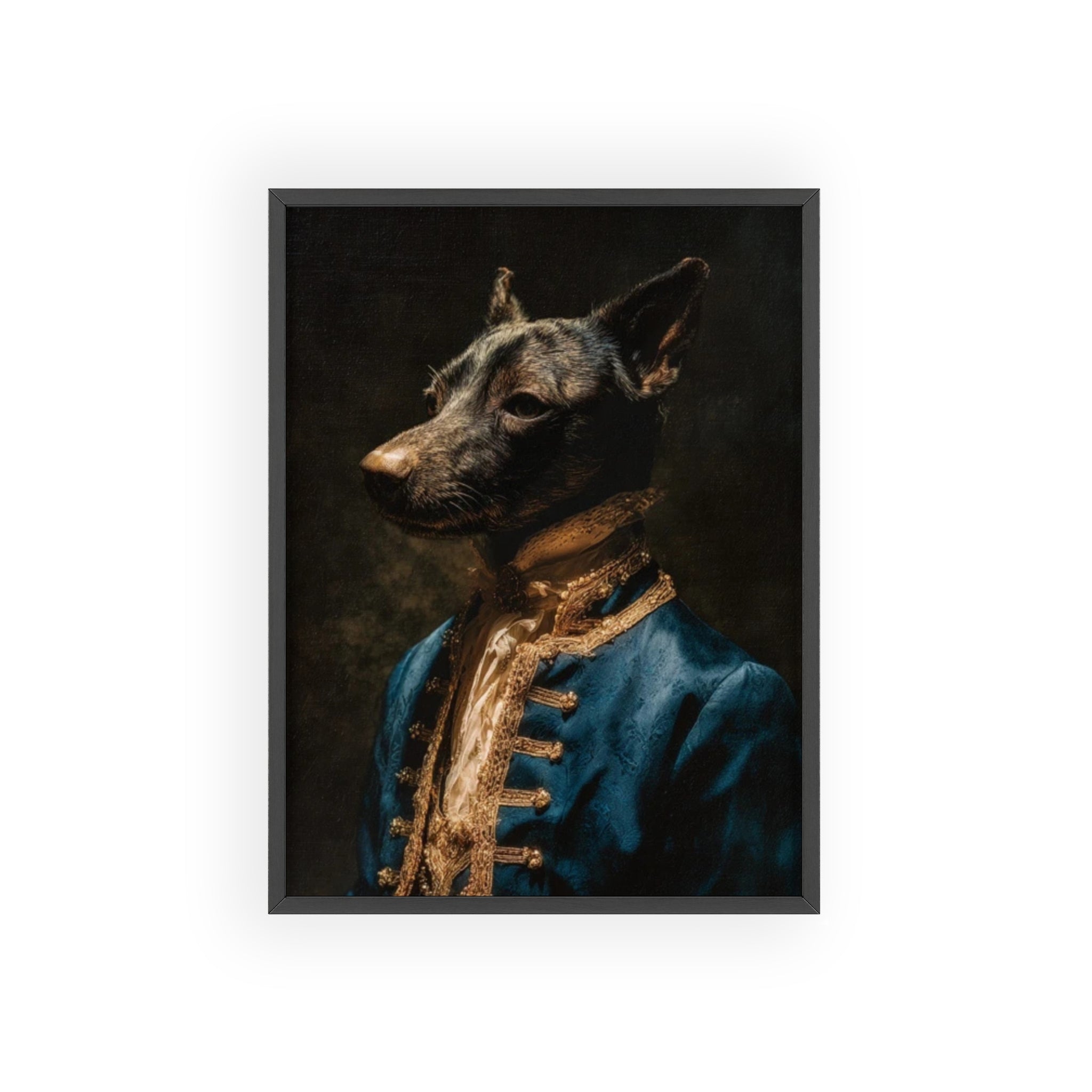 Elegant Framed Dog Portrait, Stylish Wall Decor for Dog Lovers, Unique Gift for Pet Owners, Home Decoration, Modern Art