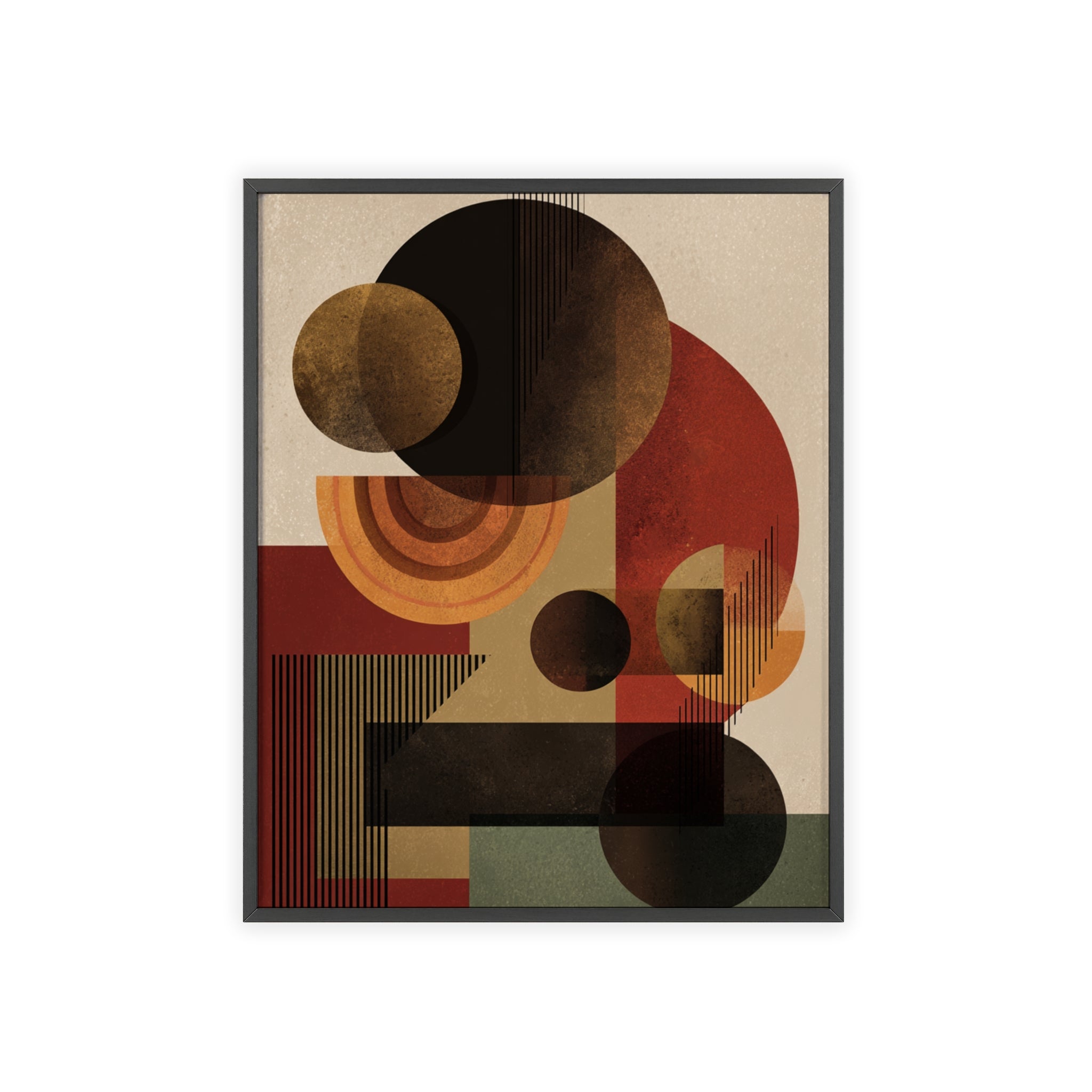 Künstlerisches Geometrisches Poster im Holzrahmen | Moderne Wohnraumdeko, Wandkunst, Geschenk für Kunstliebhaber, Minimalistische Kunst