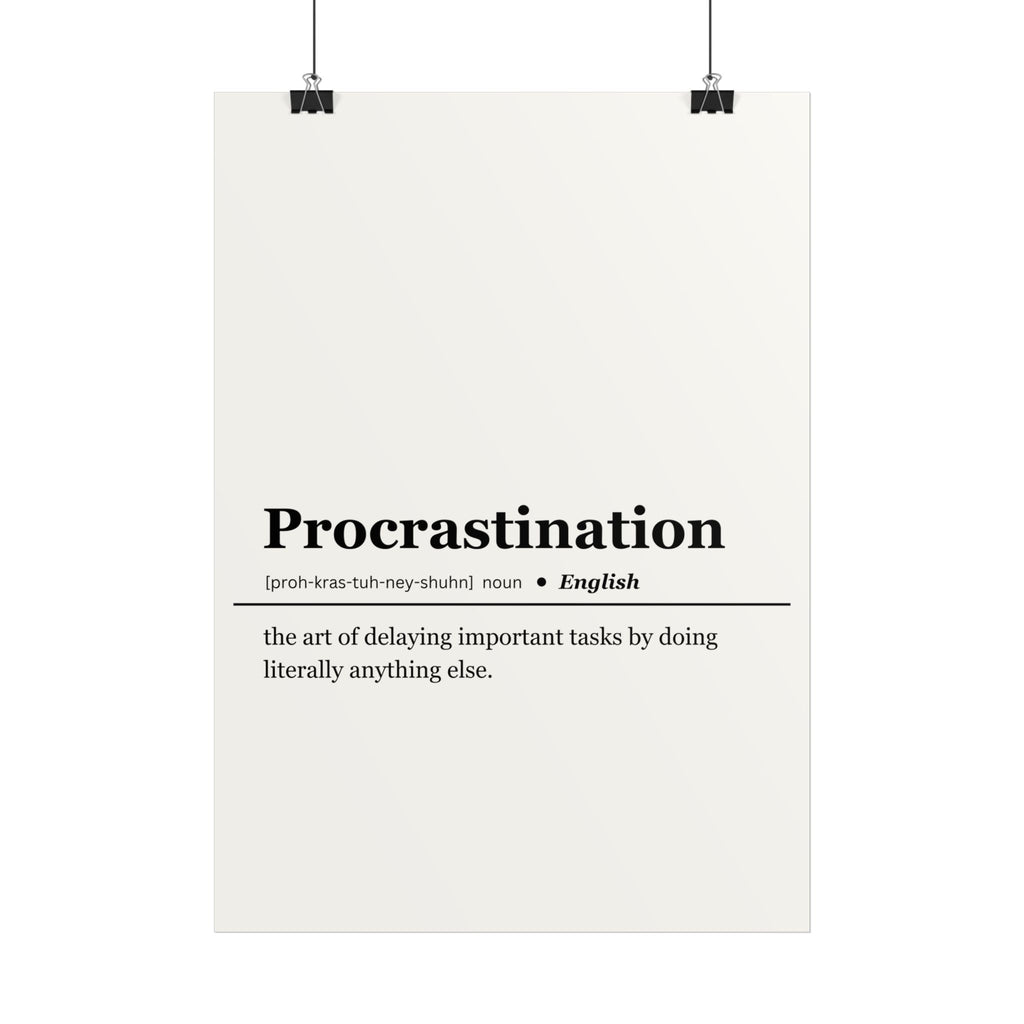 Lustiges Poster Procrastination | Humor Poster | Lustiges Poster | Home & Office Dekor | Lustige Geschenke | Minimalistisches Poster