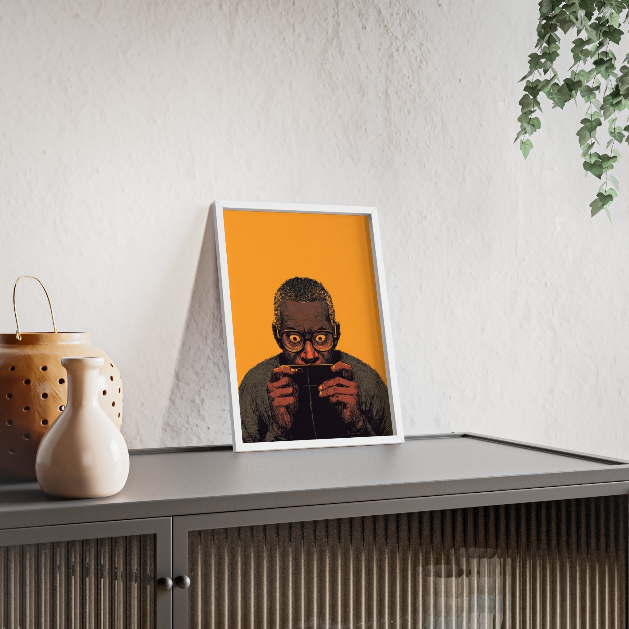 Comic Man Poster mit gelbem Hintergrund | Pop Art Wanddeko, Moderne Wandkunst, Street Art Style, Wanddeko Poster