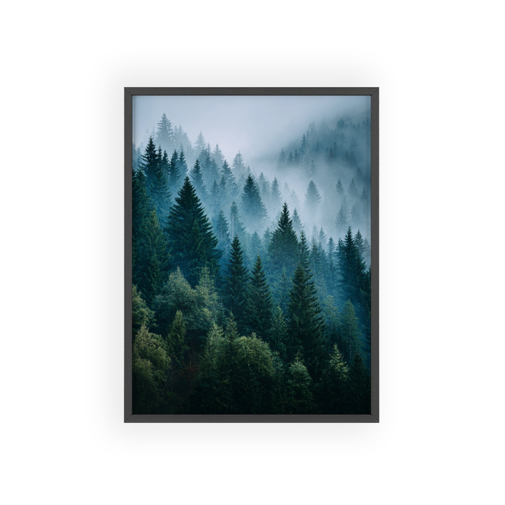 Wooden Frame Poster, Framed Art Print, Nature Wall Décor, Forest Landscape Art, Home Decor Gift, Rustic Bedroom Artwork