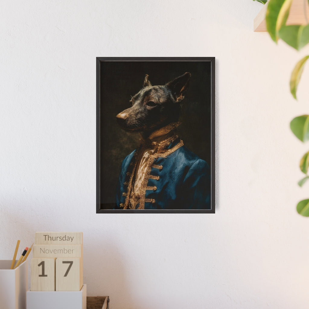 Elegant Framed Dog Portrait, Stylish Wall Decor for Dog Lovers, Unique Gift for Pet Owners, Home Decoration, Modern Art