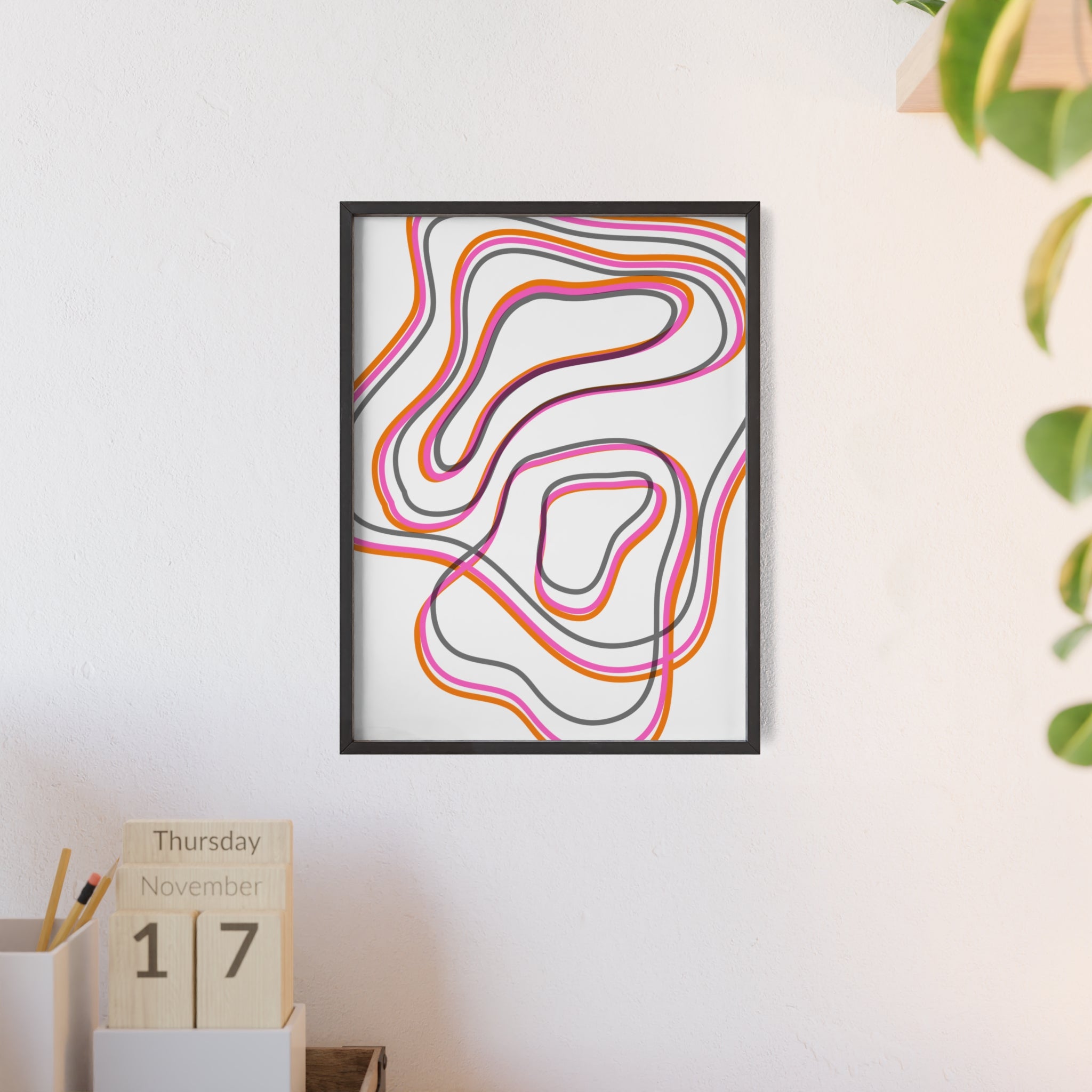 Farbenfrohes Abstraktes Kunstposter | Gerahmt, Moderne Wanddeko, Wohnzimmer, Schlafzimmer, Kunstdruck