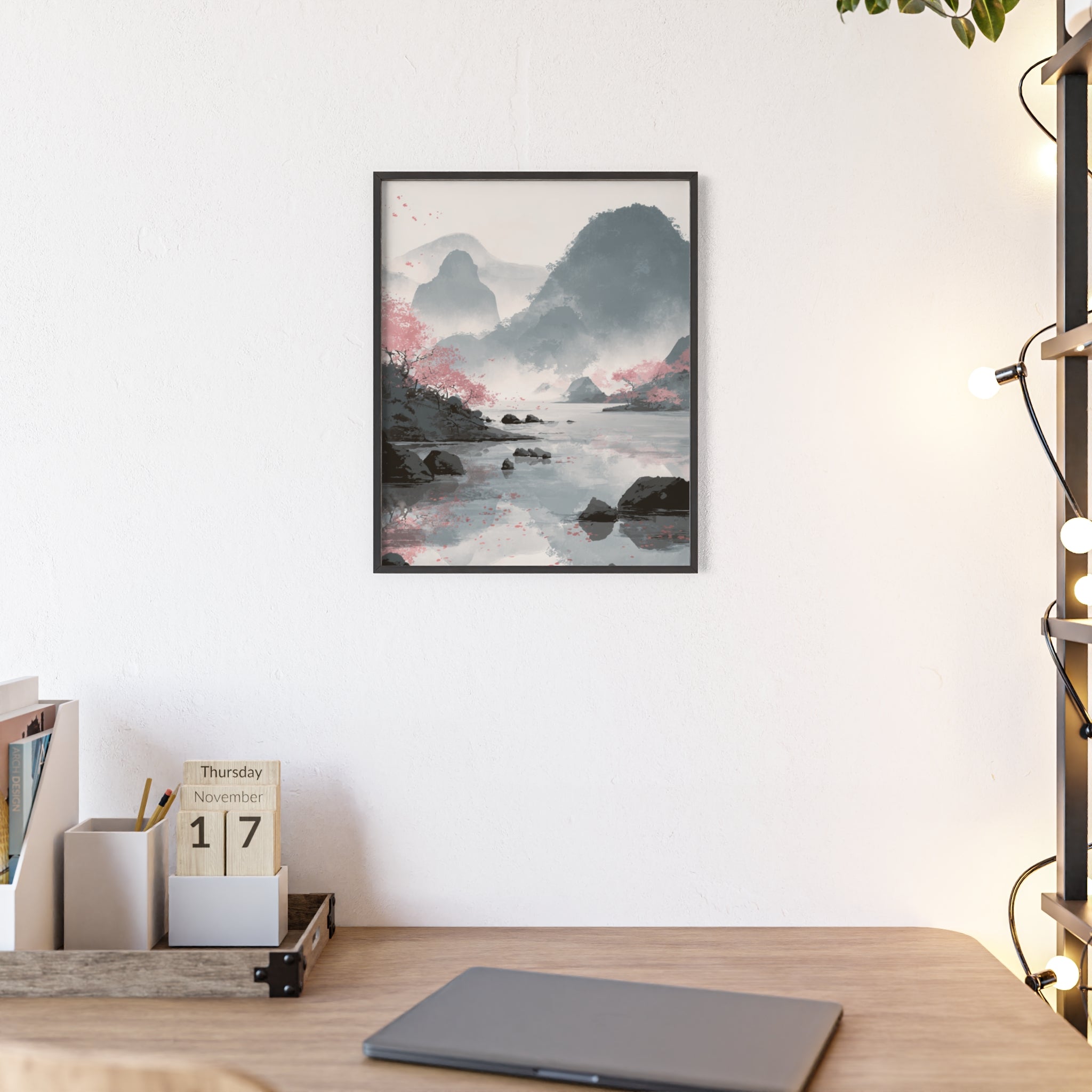 Magische Kirschblüten Landschaft Poster | Japanische Wanddeko, Kunstdruck für Wohnzimmer und Büro, Poster Wanddeko