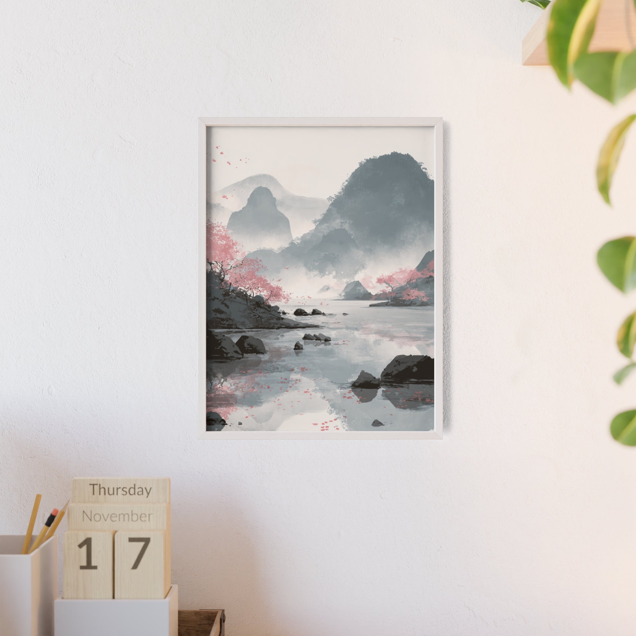 Magische Kirschblüten Landschaft Poster | Japanische Wanddeko, Kunstdruck für Wohnzimmer und Büro, Poster Wanddeko