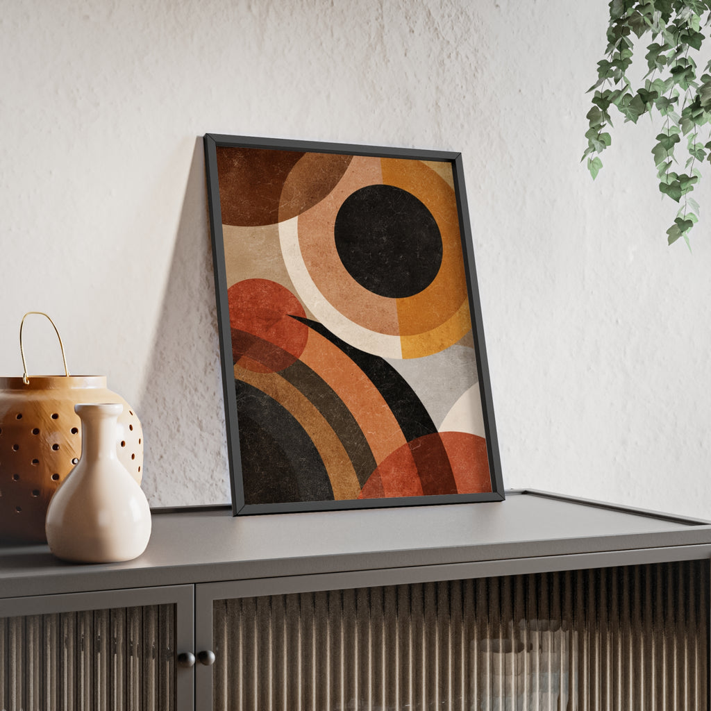 Modernes Geometrisches Kunstposter | Abstrakte Wanddeko, Gerahmte Wohnraumkunst, Minimalistisches Poster für Wohnzimmer, Stilvolles Geschenk