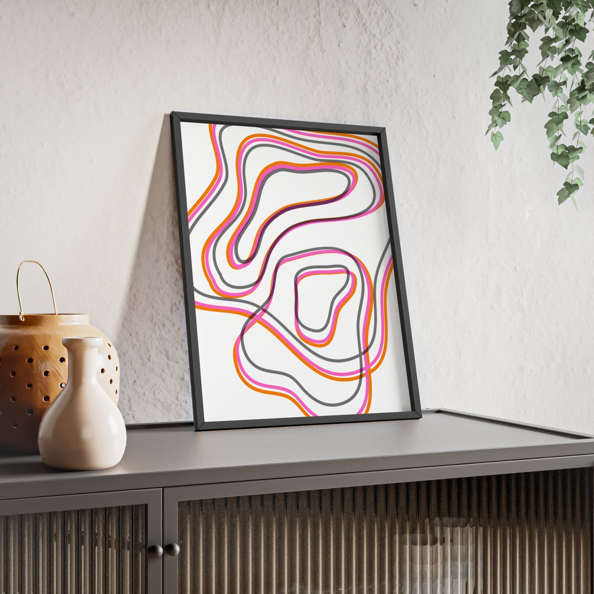 Farbenfrohes Abstraktes Kunstposter | Gerahmt, Moderne Wanddeko, Wohnzimmer, Schlafzimmer, Kunstdruck