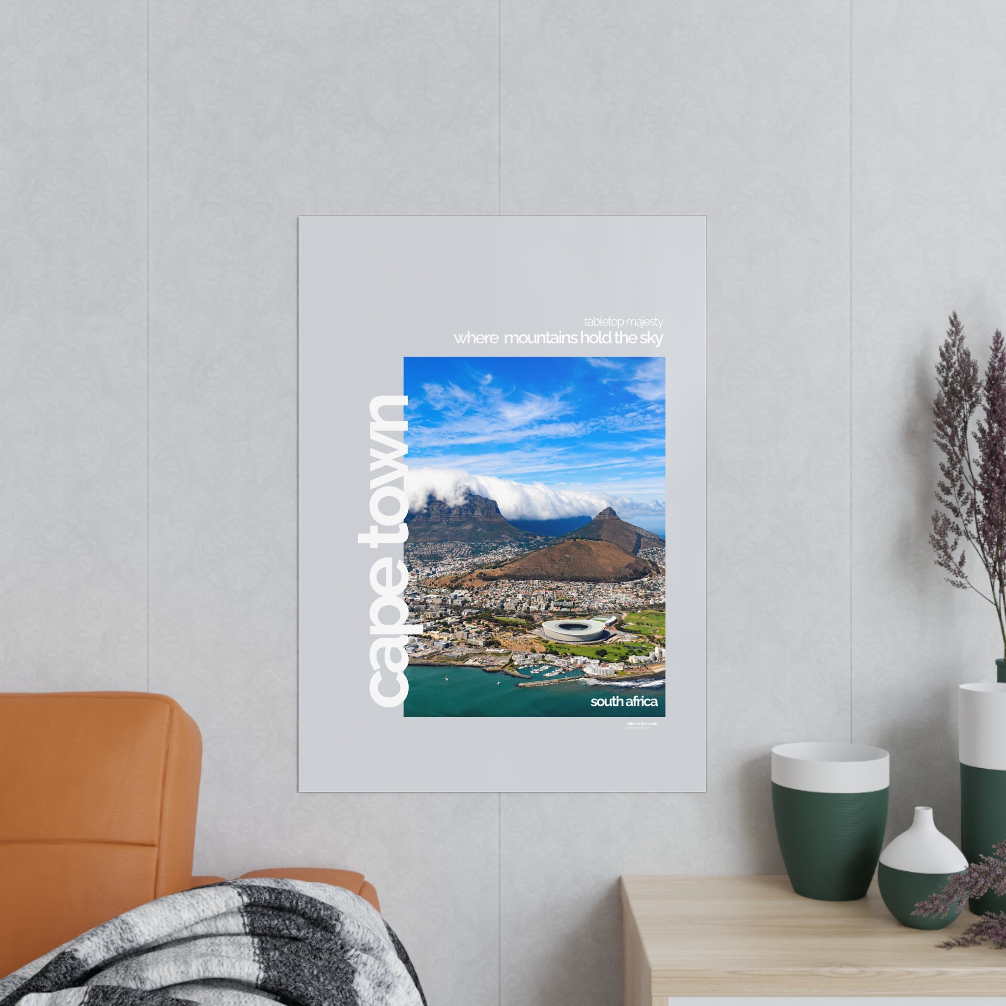 Cape Town Poster | Cities of the World | Wandkunst fuer Reisende, Sammler & Stadtliebhaber | Moderne Stadtdeko, Fotoposter