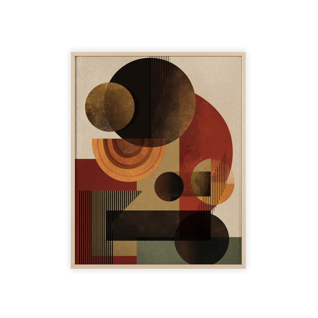 Künstlerisches Geometrisches Poster im Holzrahmen | Moderne Wohnraumdeko, Wandkunst, Geschenk für Kunstliebhaber, Minimalistische Kunst