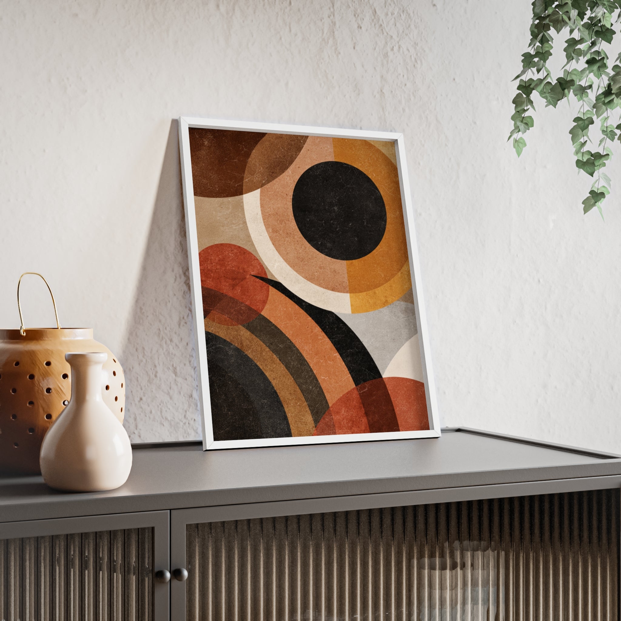 Modernes Geometrisches Kunstposter | Abstrakte Wanddeko, Gerahmte Wohnraumkunst, Minimalistisches Poster für Wohnzimmer, Stilvolles Geschenk