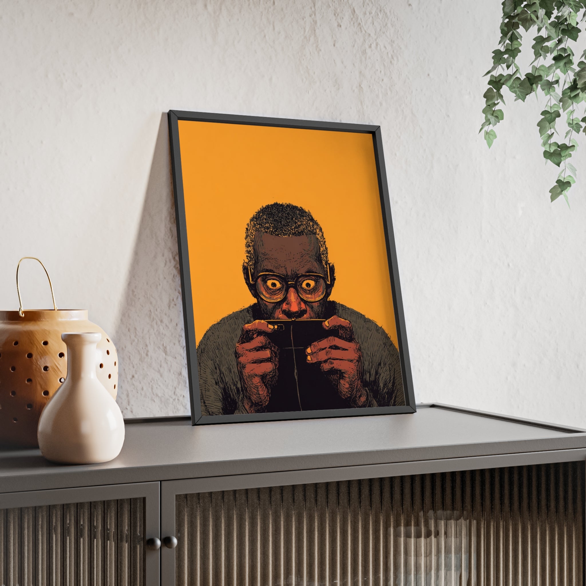 Comic Man Poster mit gelbem Hintergrund | Pop Art Wanddeko, Moderne Wandkunst, Street Art Style, Wanddeko Poster