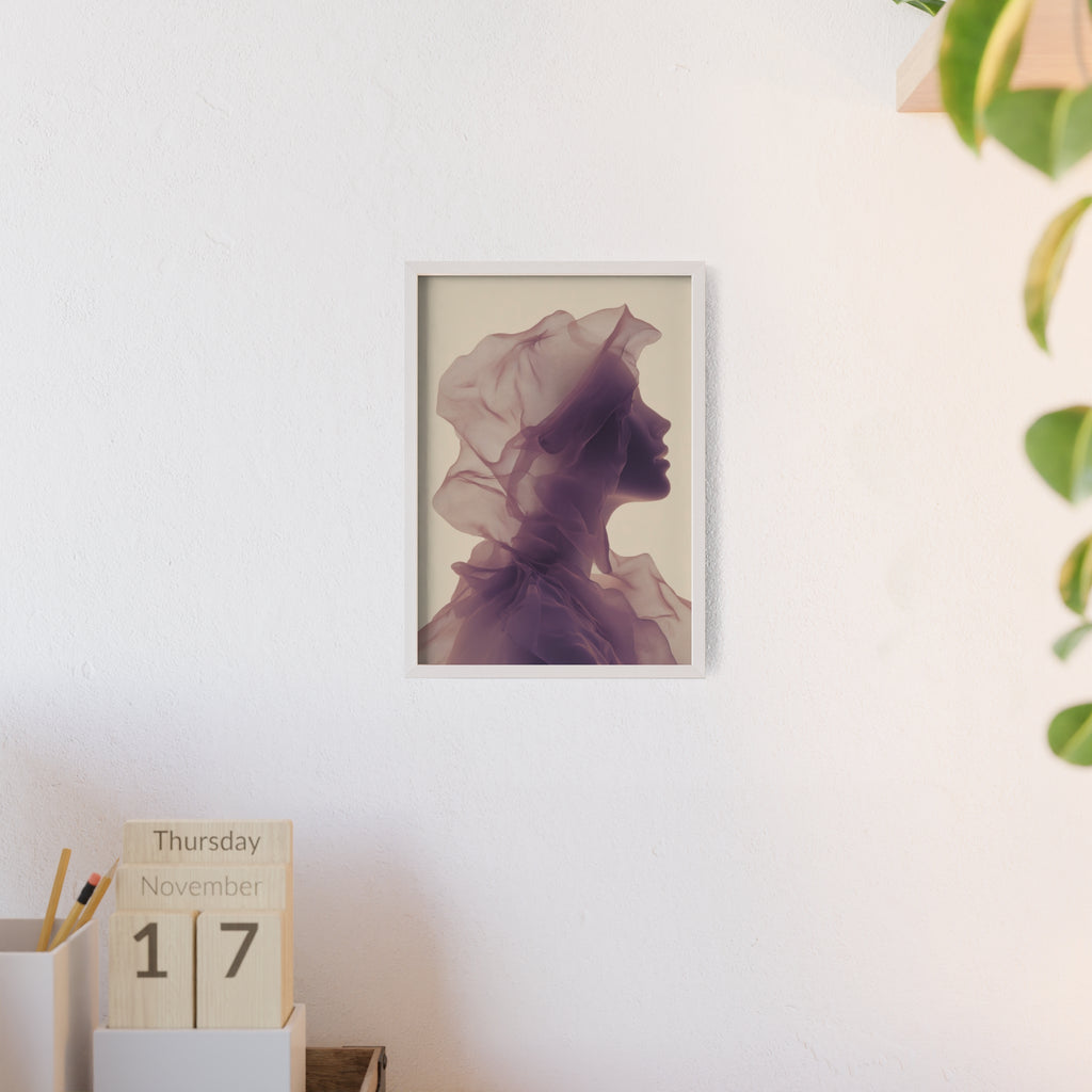 Between Dreams and Skin | Futuristisches Boho Kunstposter im Holzrahmen | Moderne Wanddeko für Wohnzimmer, Schlafzimmer & Büro