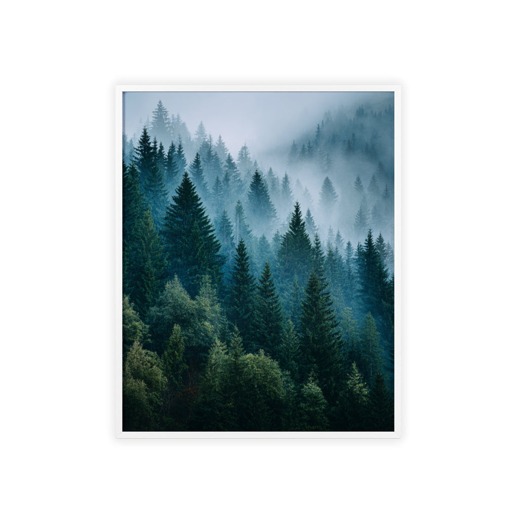 Wooden Frame Poster, Framed Art Print, Nature Wall Décor, Forest Landscape Art, Home Decor Gift, Rustic Bedroom Artwork