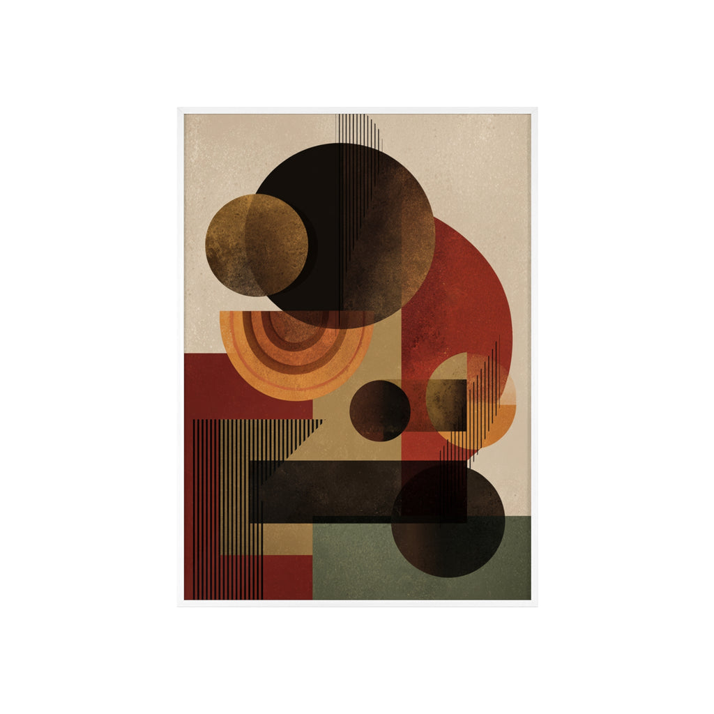 Künstlerisches Geometrisches Poster im Holzrahmen | Moderne Wohnraumdeko, Wandkunst, Geschenk für Kunstliebhaber, Minimalistische Kunst