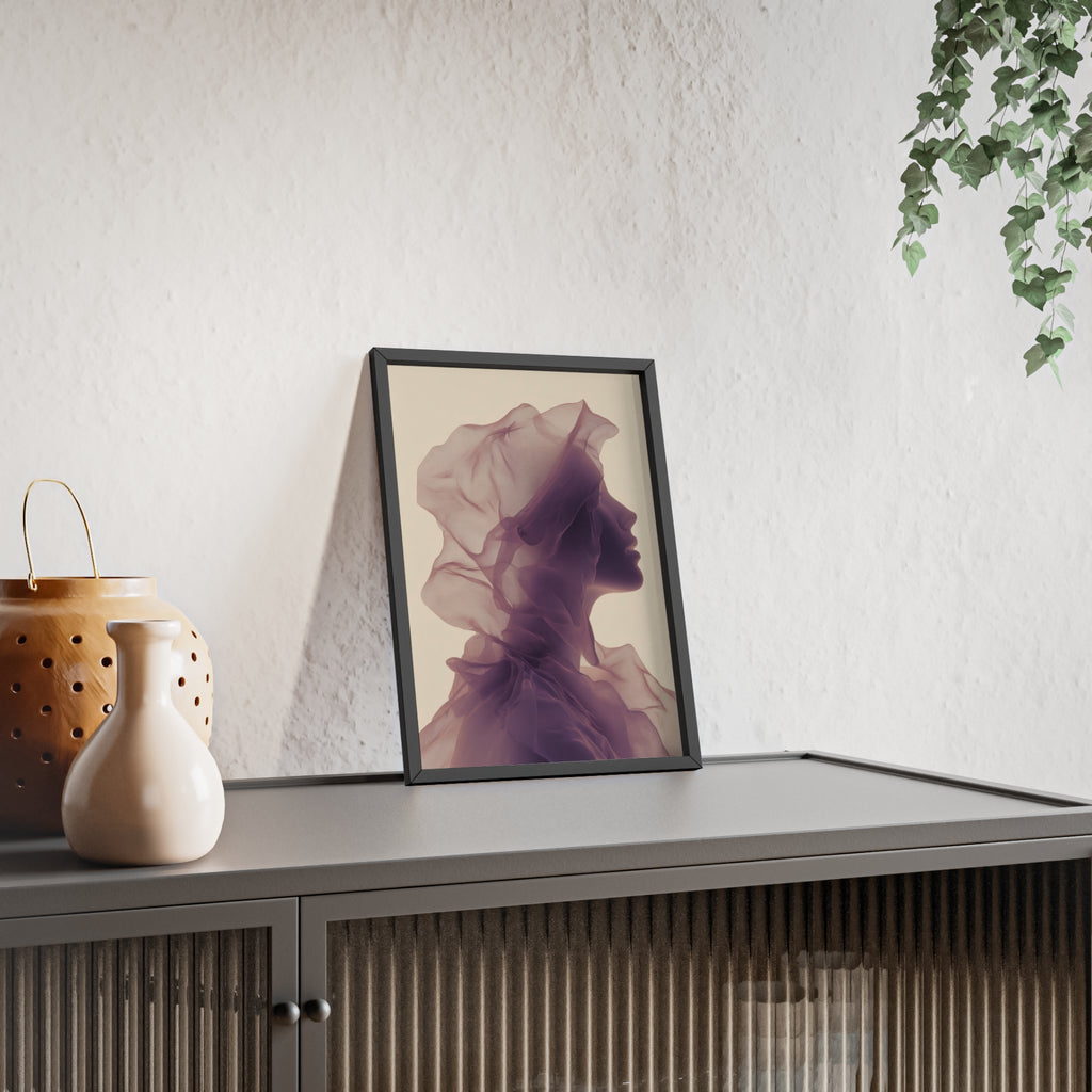 Between Dreams and Skin | Futuristisches Boho Kunstposter im Holzrahmen | Moderne Wanddeko für Wohnzimmer, Schlafzimmer & Büro