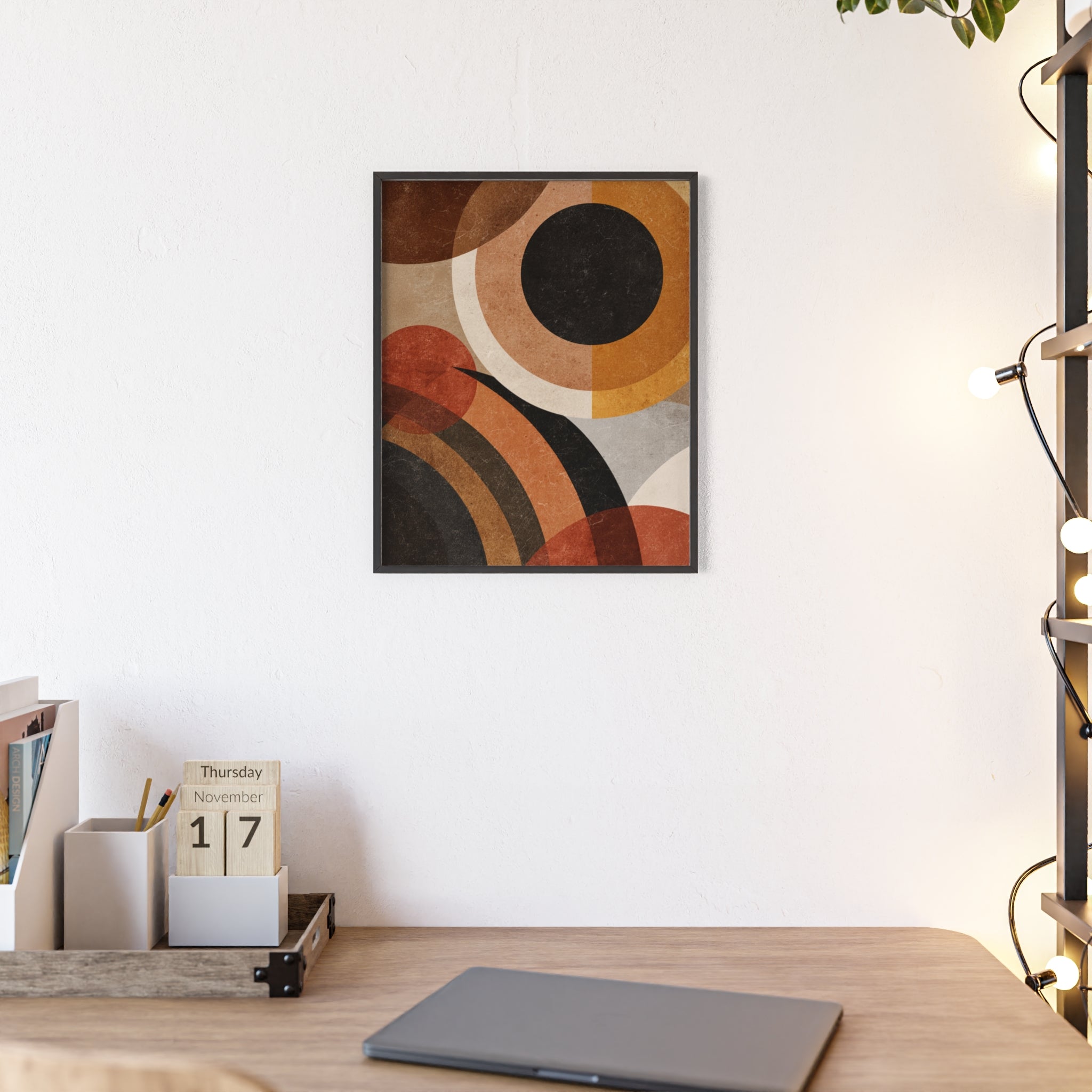 Modernes Geometrisches Kunstposter | Abstrakte Wanddeko, Gerahmte Wohnraumkunst, Minimalistisches Poster für Wohnzimmer, Stilvolles Geschenk