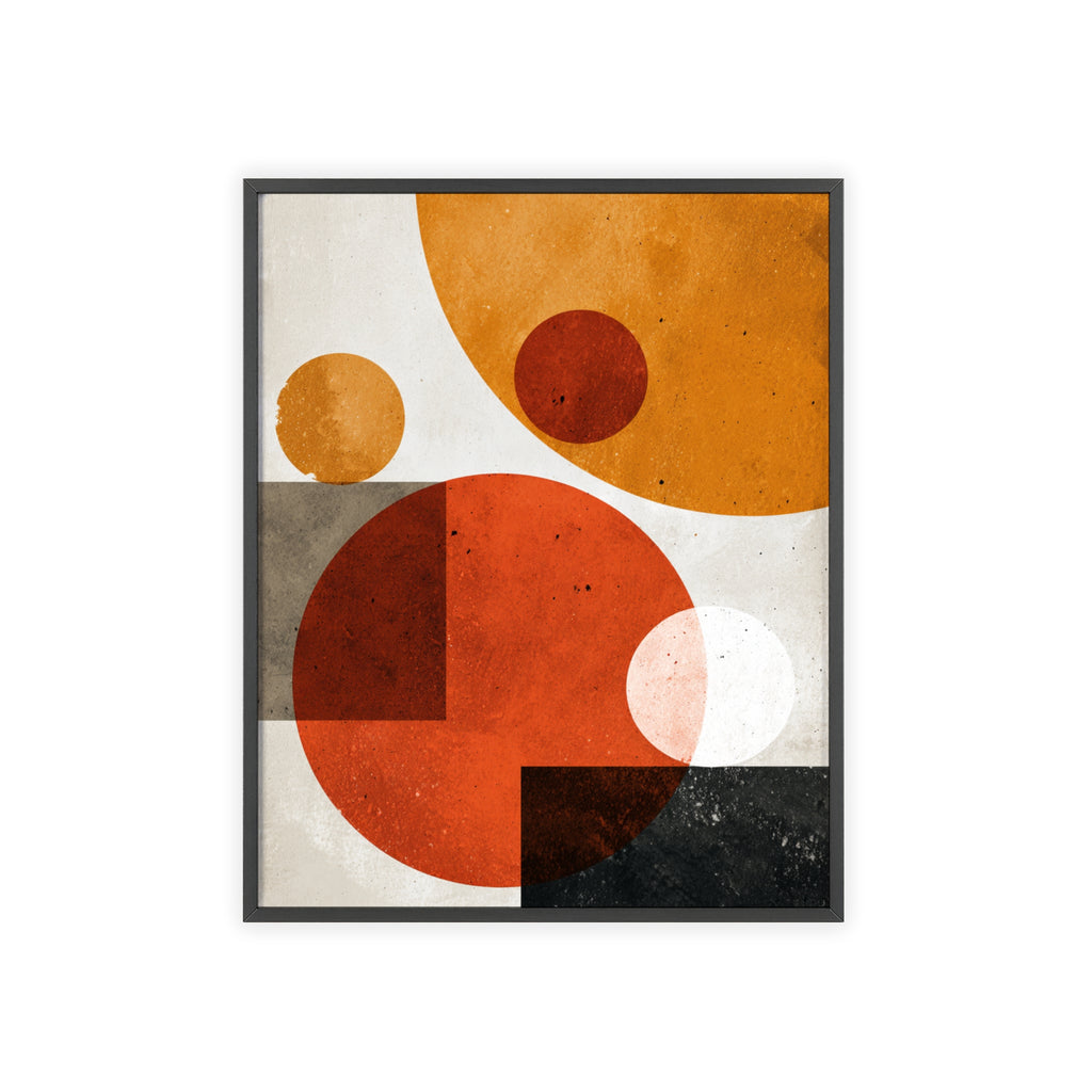 Abstraktes Geometrisches Kunstposter im Holzrahmen | Moderne Wanddeko, Minimalistisches Wohnzimmer & Büro, Boho Wandkunst