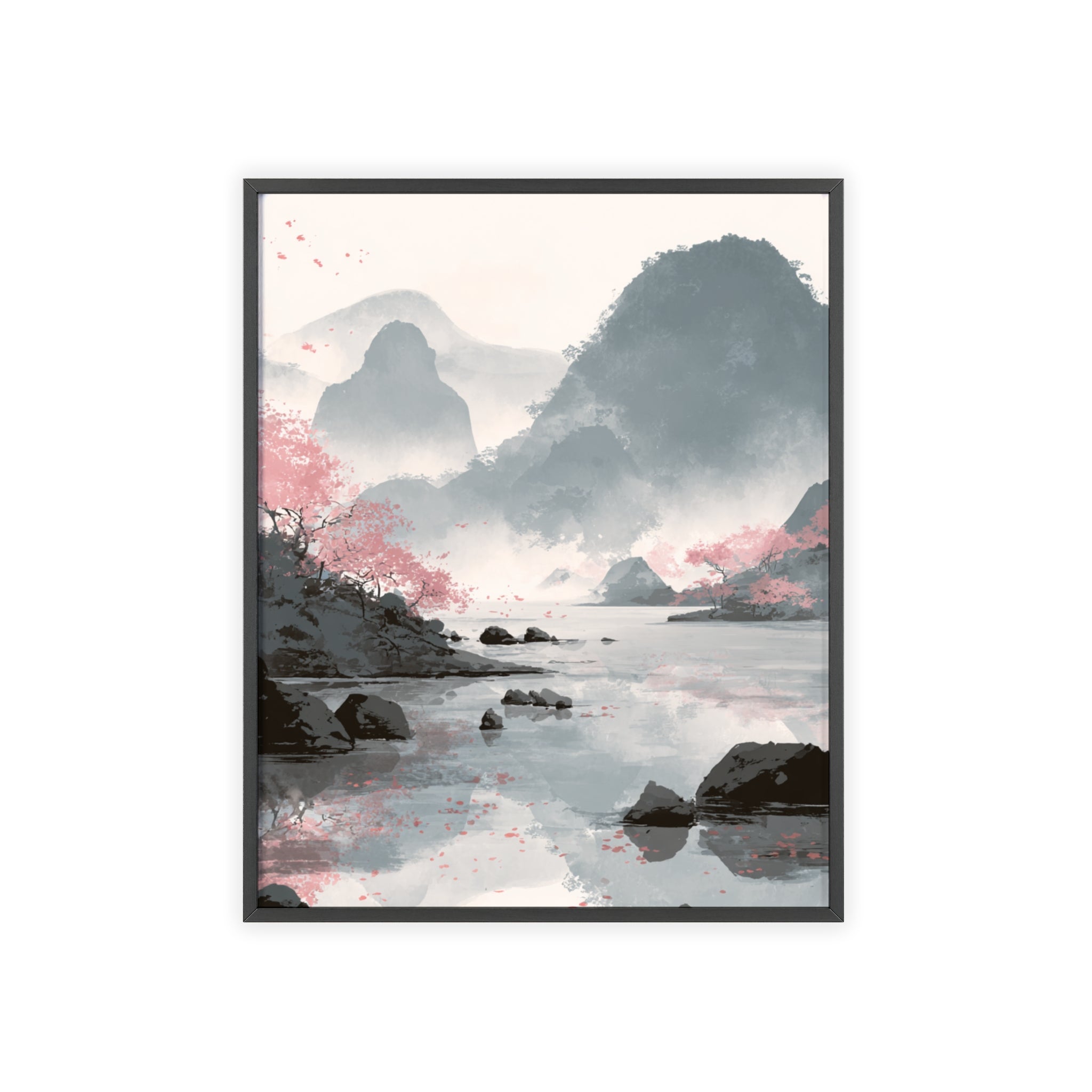 Magische Kirschblüten Landschaft Poster | Japanische Wanddeko, Kunstdruck für Wohnzimmer und Büro, Poster Wanddeko