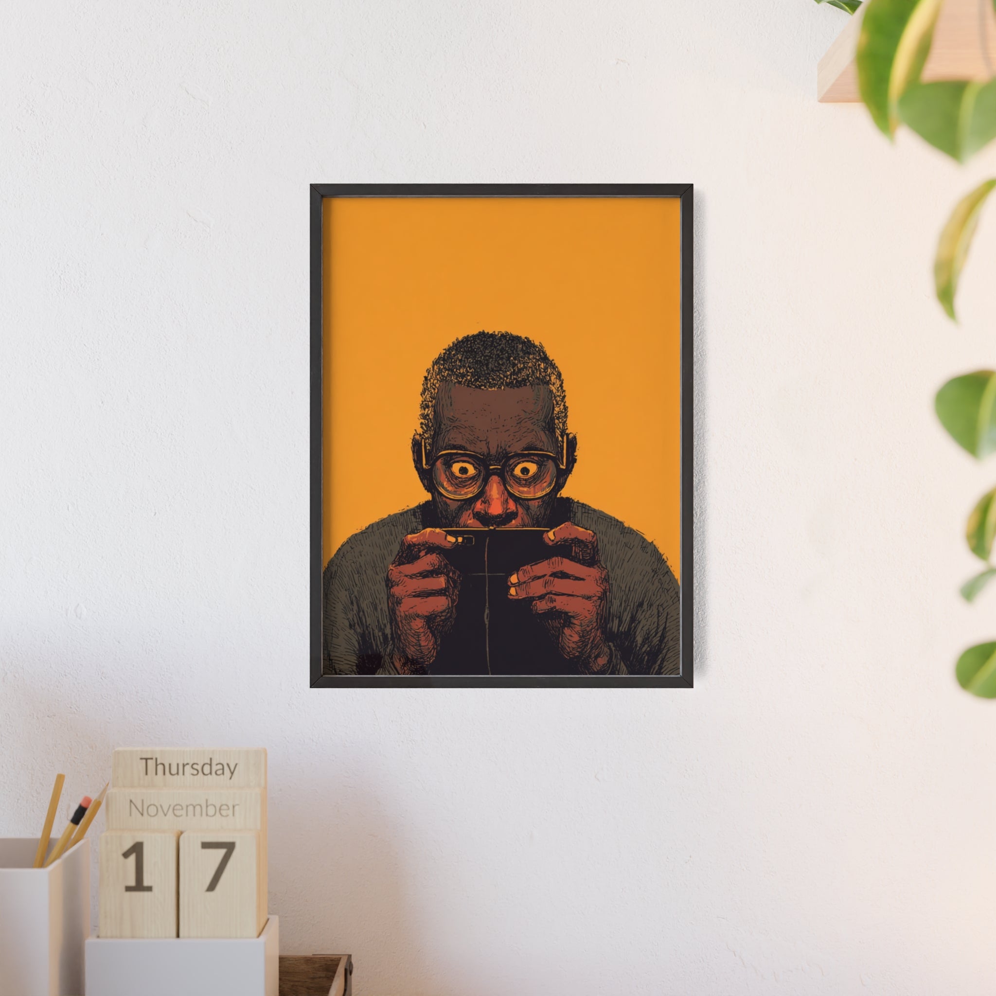 Comic Man Poster mit gelbem Hintergrund | Pop Art Wanddeko, Moderne Wandkunst, Street Art Style, Wanddeko Poster