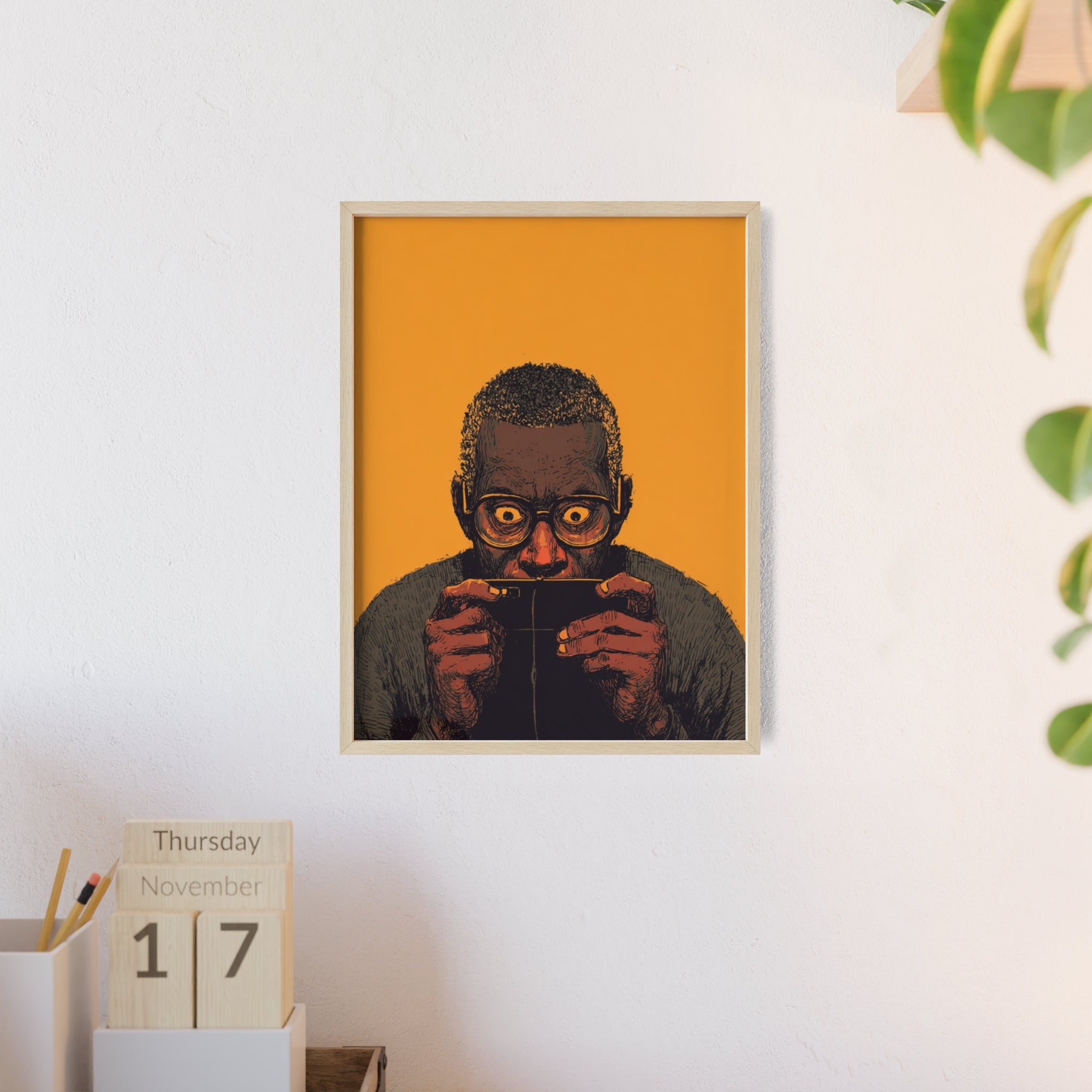 Comic Man Poster mit gelbem Hintergrund | Pop Art Wanddeko, Moderne Wandkunst, Street Art Style, Wanddeko Poster