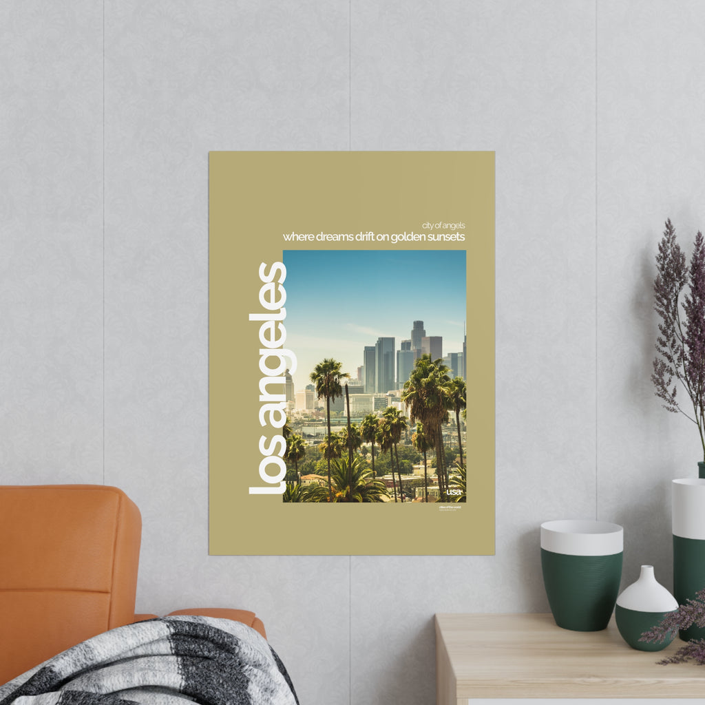 Los Angeles Poster | Cities of the World | Wandkunst fuer Reisende, Sammler & Stadtliebhaber | Moderne Stadtdeko, Fotoposter
