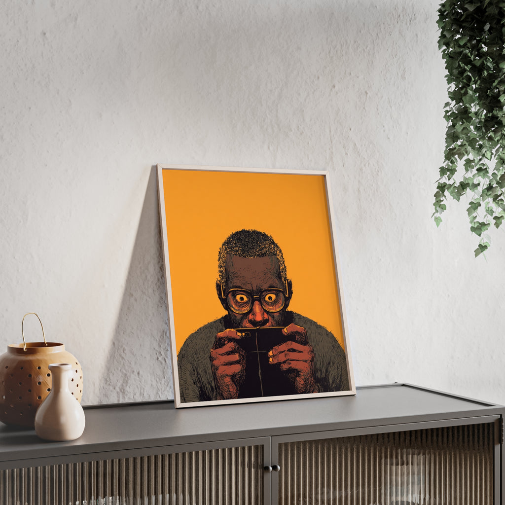 Comic Man Poster mit gelbem Hintergrund | Pop Art Wanddeko, Moderne Wandkunst, Street Art Style, Wanddeko Poster