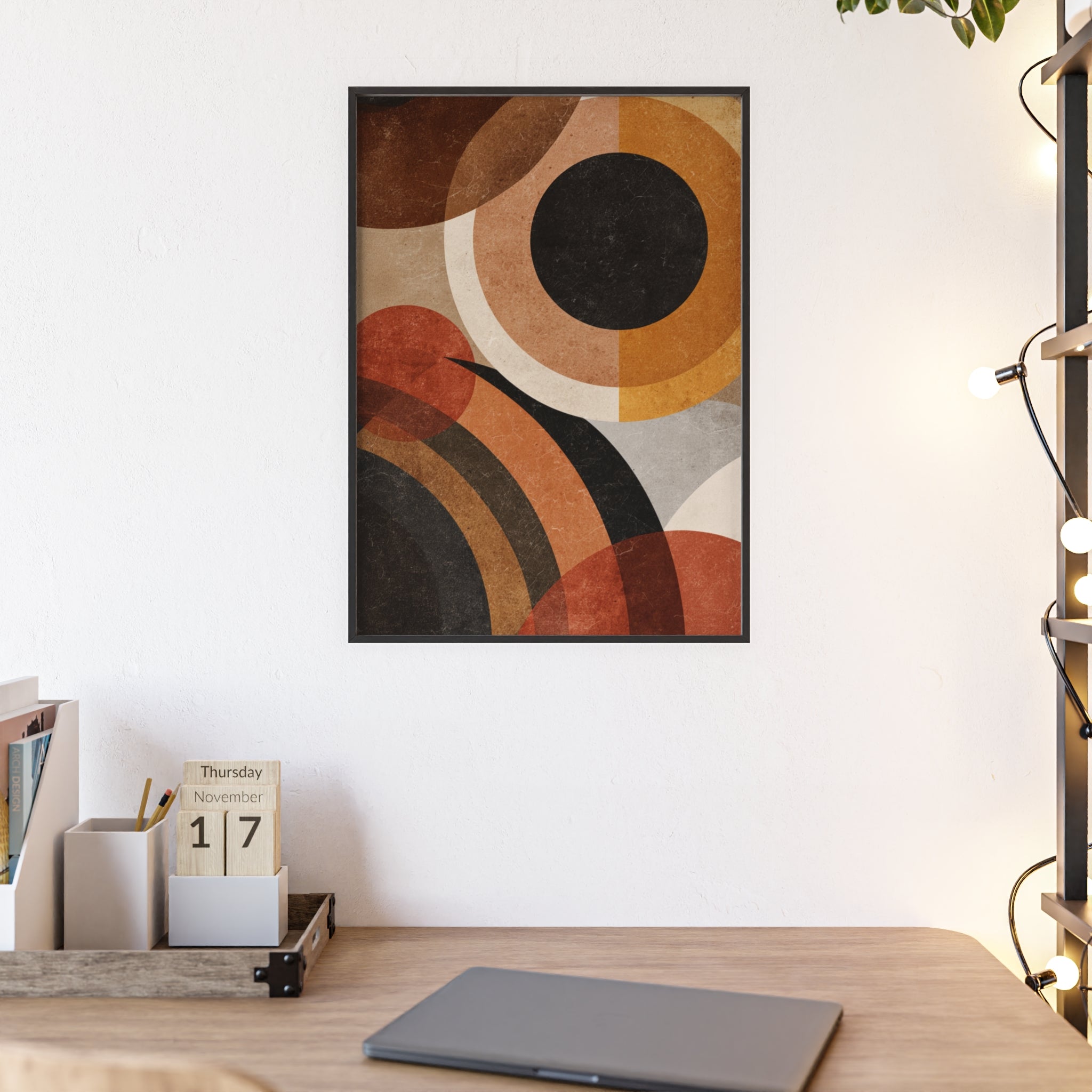 Modernes Geometrisches Kunstposter | Abstrakte Wanddeko, Gerahmte Wohnraumkunst, Minimalistisches Poster für Wohnzimmer, Stilvolles Geschenk