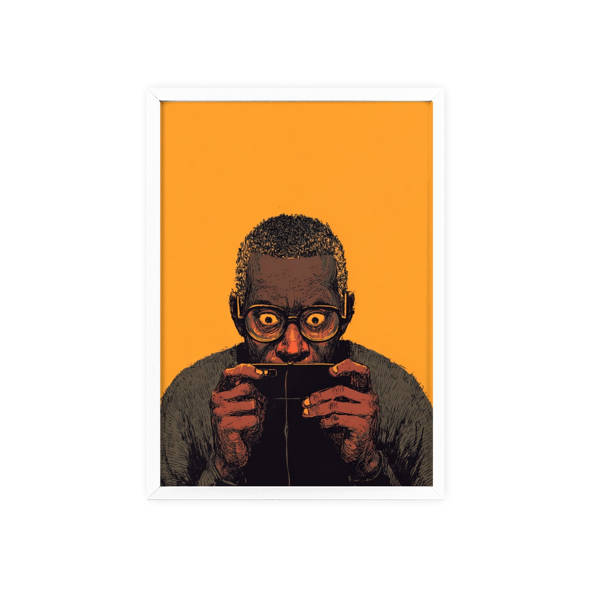 Comic Man Poster mit gelbem Hintergrund | Pop Art Wanddeko, Moderne Wandkunst, Street Art Style, Wanddeko Poster