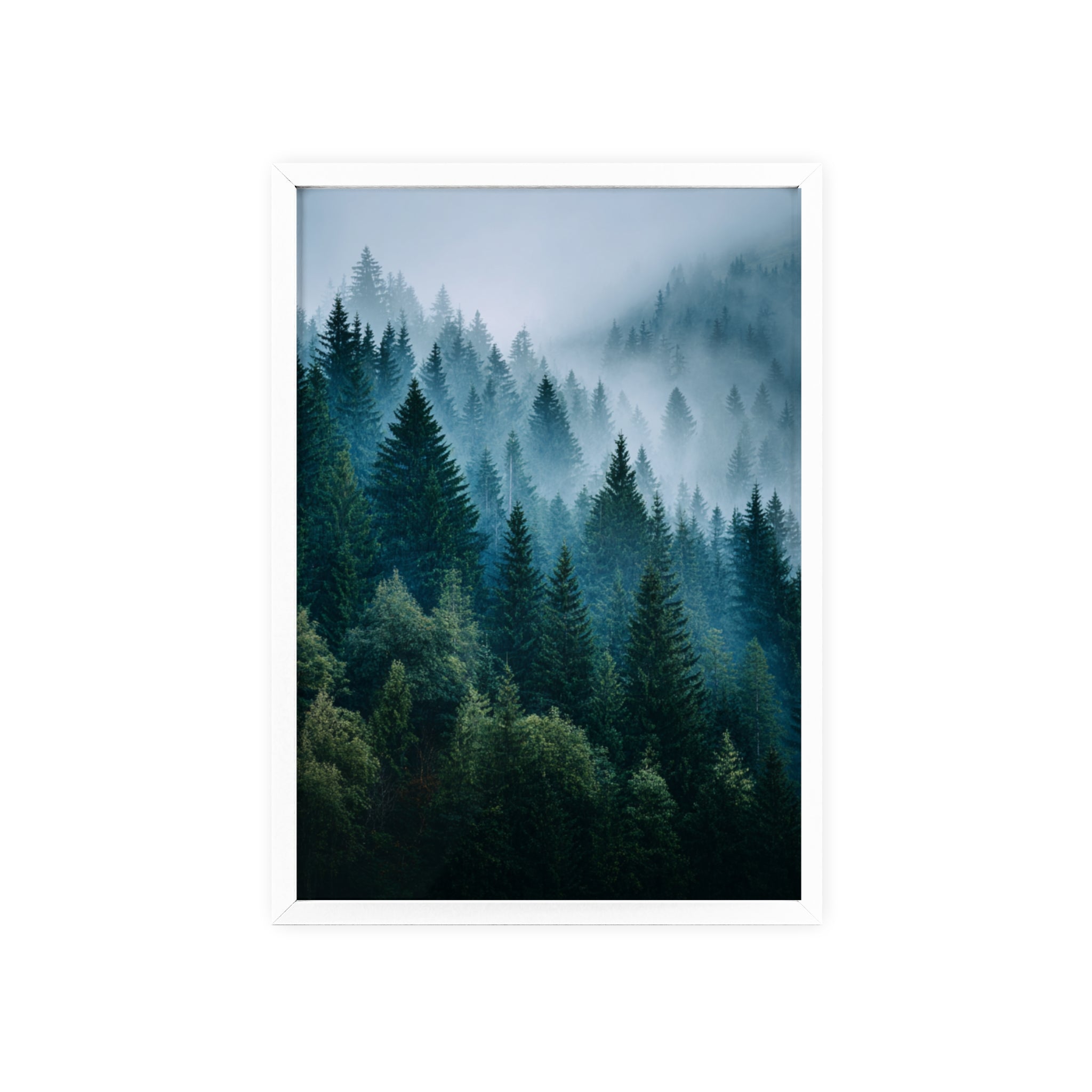 Wooden Frame Poster, Framed Art Print, Nature Wall Décor, Forest Landscape Art, Home Decor Gift, Rustic Bedroom Artwork