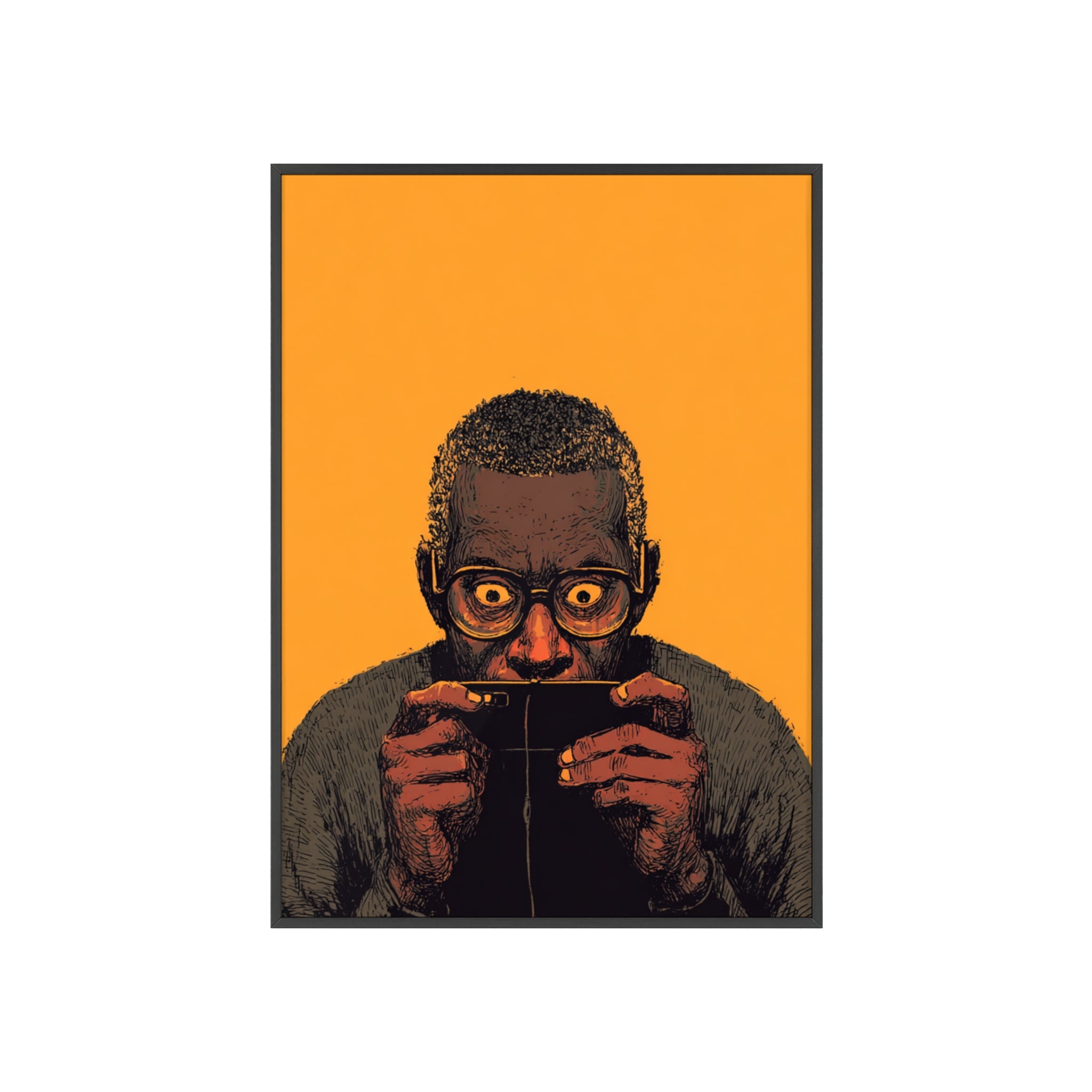 Comic Man Poster mit gelbem Hintergrund | Pop Art Wanddeko, Moderne Wandkunst, Street Art Style, Wanddeko Poster