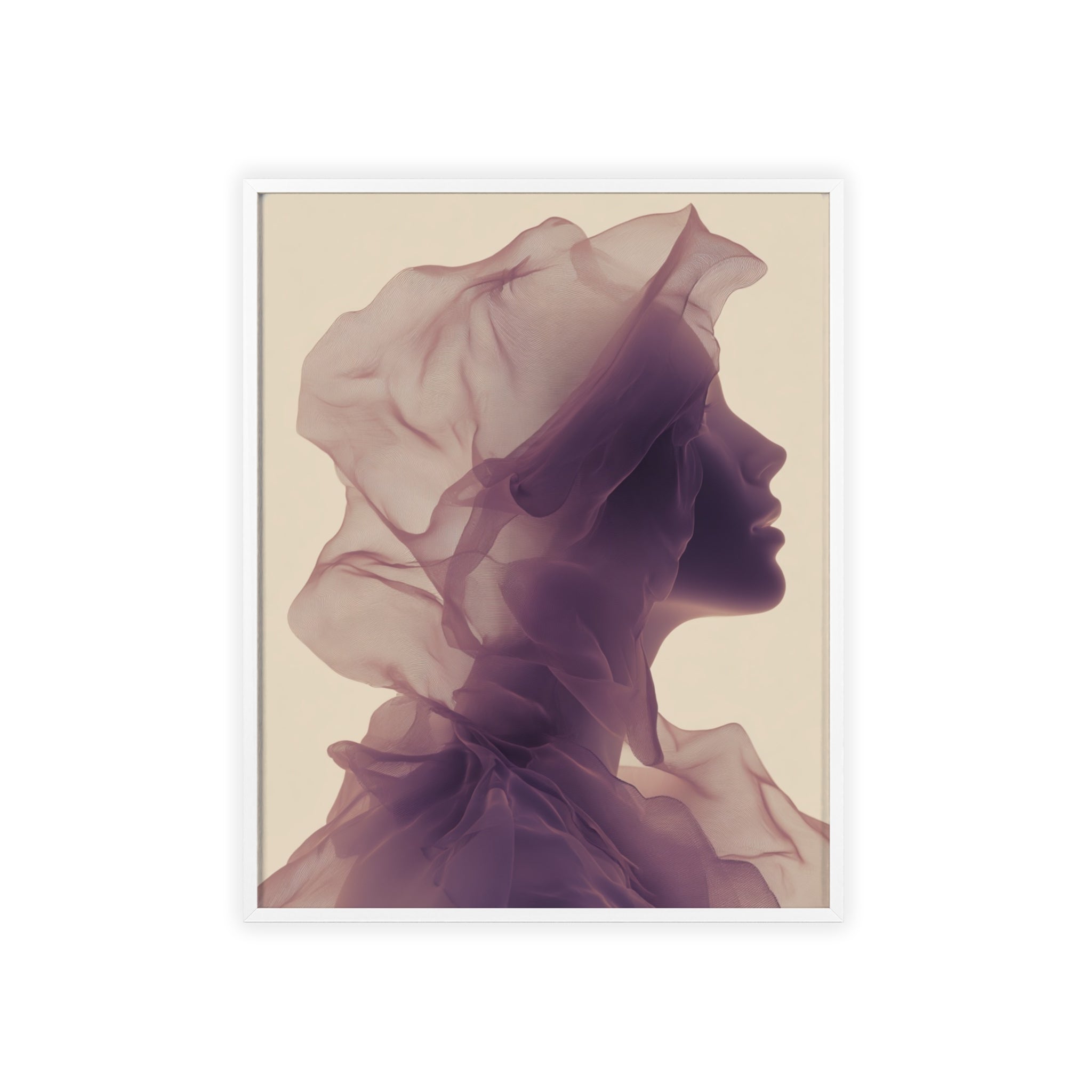 Between Dreams and Skin | Futuristisches Boho Kunstposter im Holzrahmen | Moderne Wanddeko für Wohnzimmer, Schlafzimmer & Büro