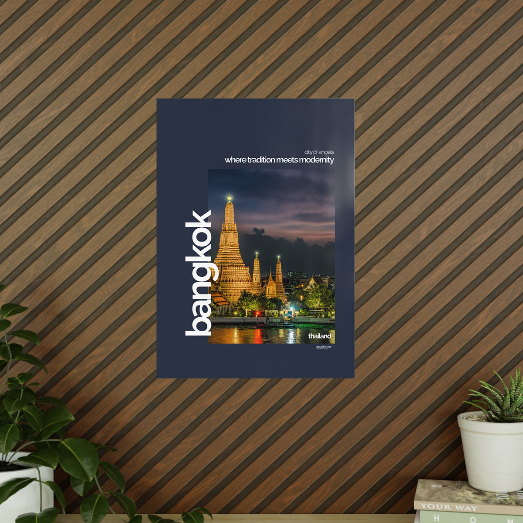 Bangkok Poster | Cities of the World | Wandkunst fuer Reisende, Sammler & Stadtliebhaber | Moderne Stadtdeko, Fotoposter