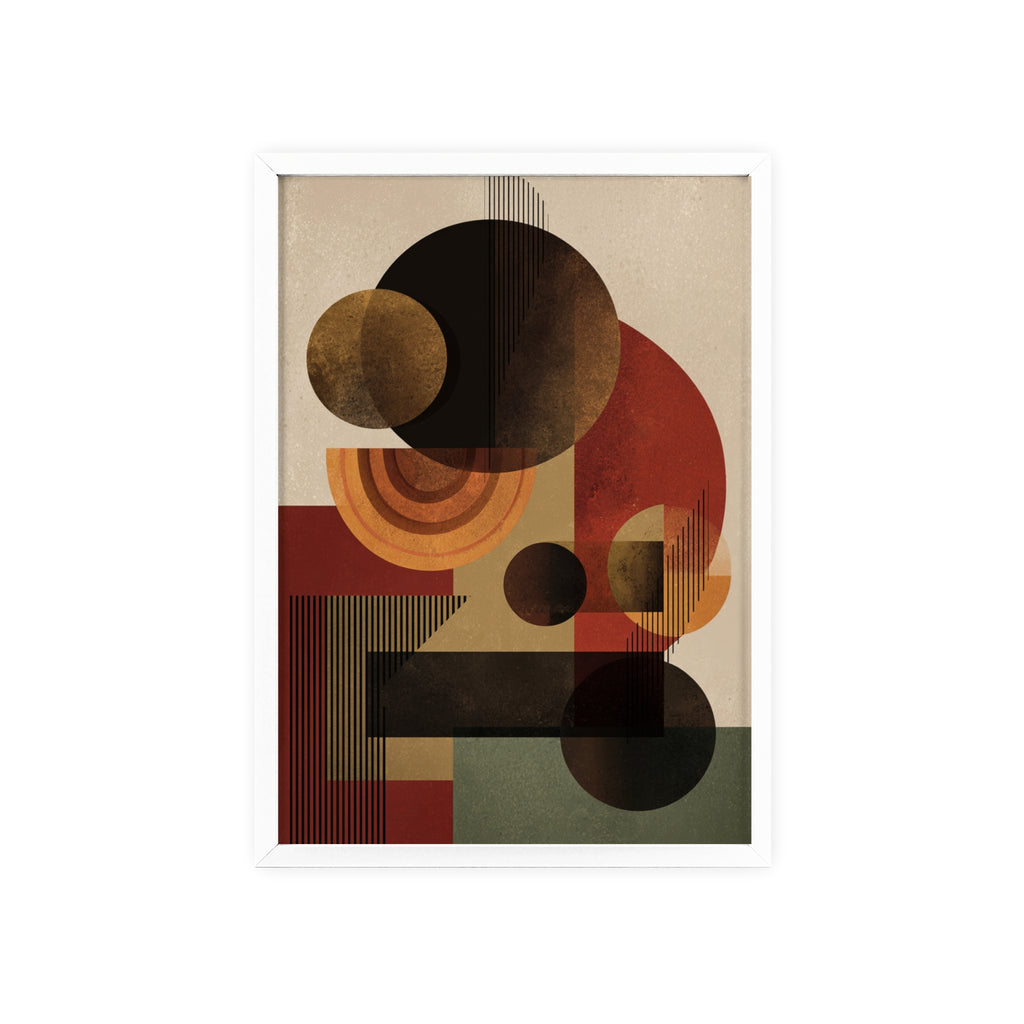 Künstlerisches Geometrisches Poster im Holzrahmen | Moderne Wohnraumdeko, Wandkunst, Geschenk für Kunstliebhaber, Minimalistische Kunst