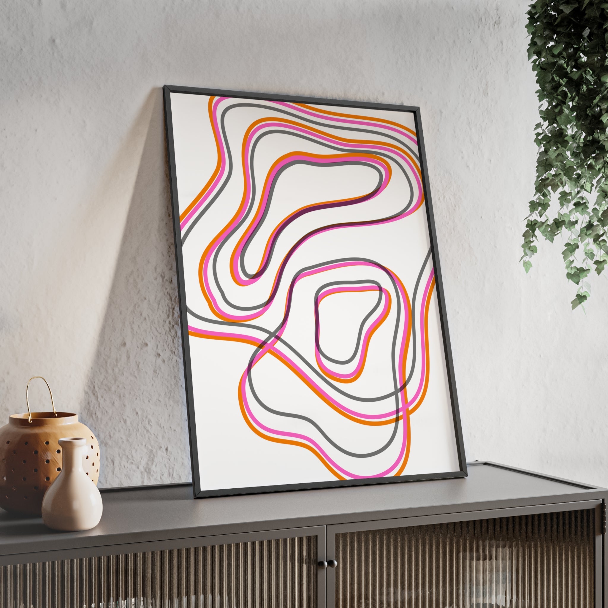 Farbenfrohes Abstraktes Kunstposter | Gerahmt, Moderne Wanddeko, Wohnzimmer, Schlafzimmer, Kunstdruck