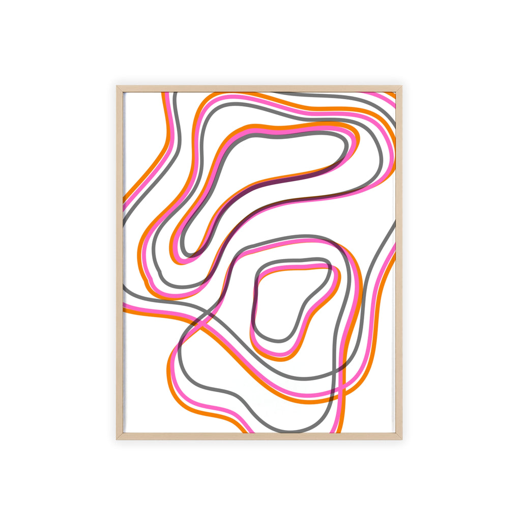 Farbenfrohes Abstraktes Kunstposter | Gerahmt, Moderne Wanddeko, Wohnzimmer, Schlafzimmer, Kunstdruck