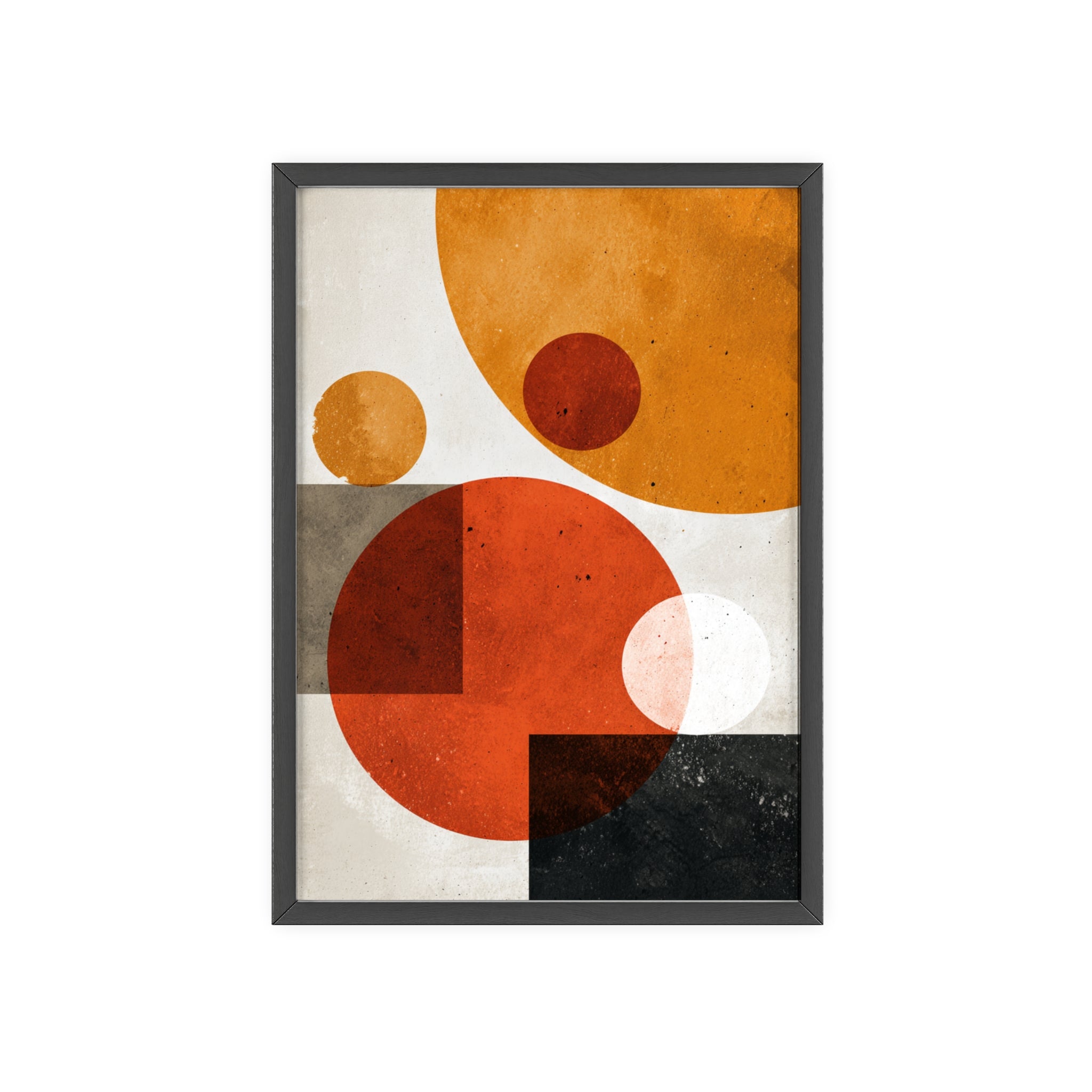 Abstraktes Geometrisches Kunstposter im Holzrahmen | Moderne Wanddeko, Minimalistisches Wohnzimmer & Büro, Boho Wandkunst