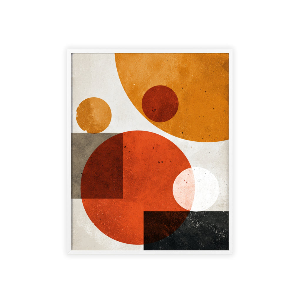 Abstraktes Geometrisches Kunstposter im Holzrahmen | Moderne Wanddeko, Minimalistisches Wohnzimmer & Büro, Boho Wandkunst