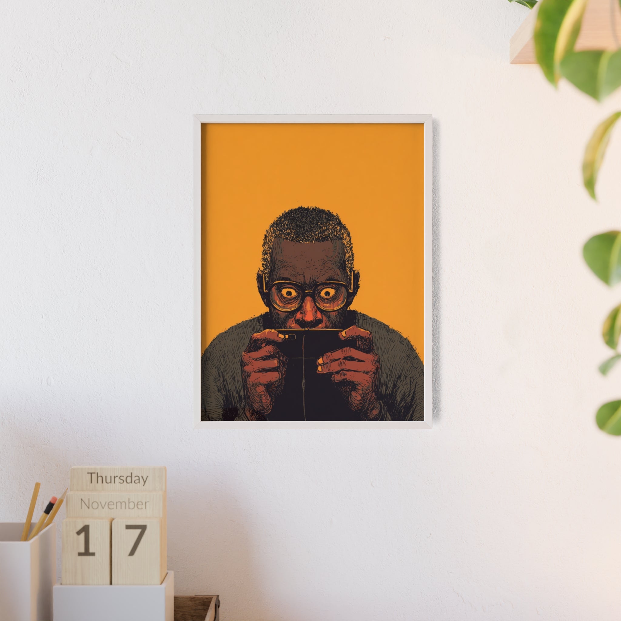 Comic Man Poster mit gelbem Hintergrund | Pop Art Wanddeko, Moderne Wandkunst, Street Art Style, Wanddeko Poster