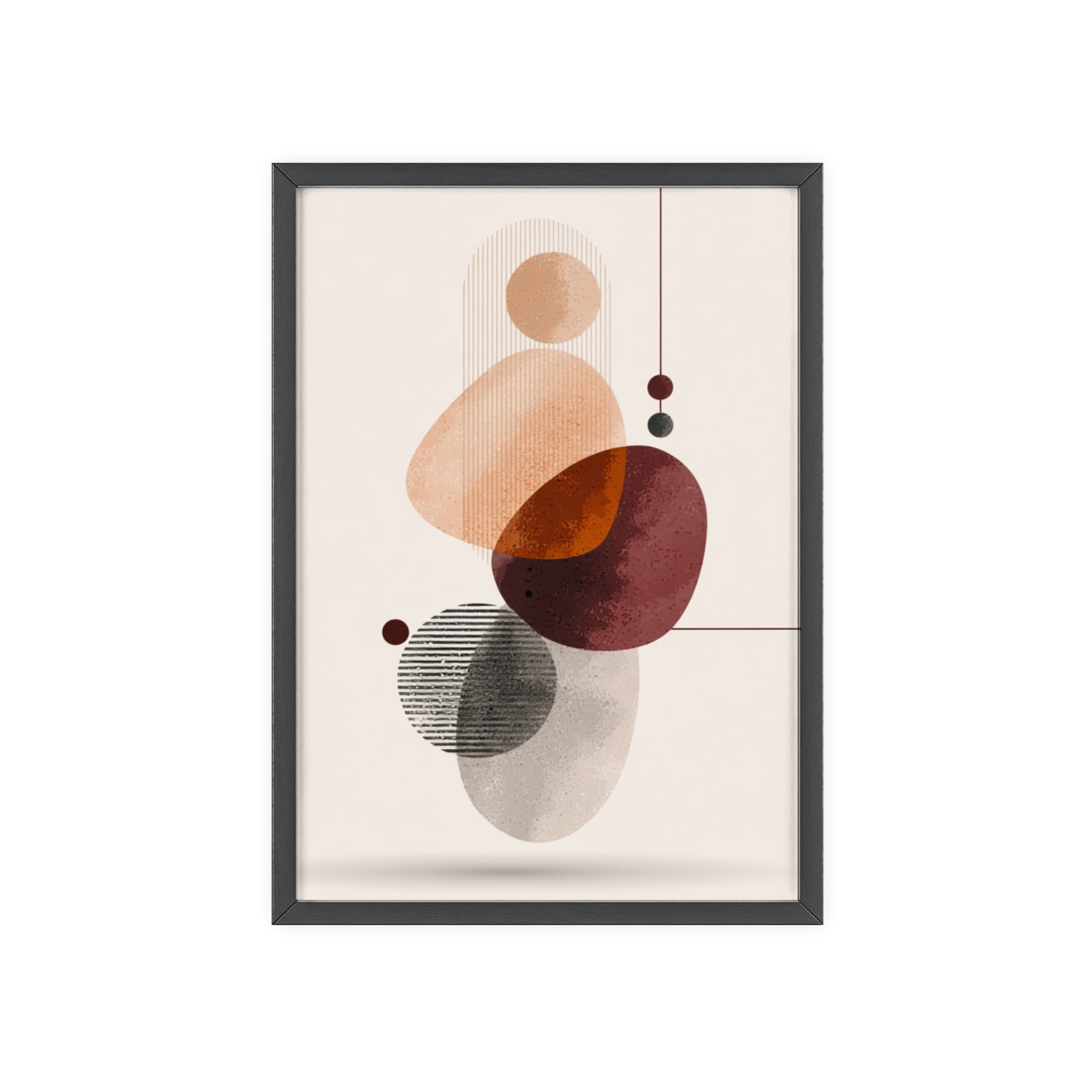 Modernes Abstraktes Kunstposter mit Holzrahmen | Boho Wanddeko | Minimalistische Wohnkultur | Galerie-Wandkunst | Einzigartiges Geschenk
