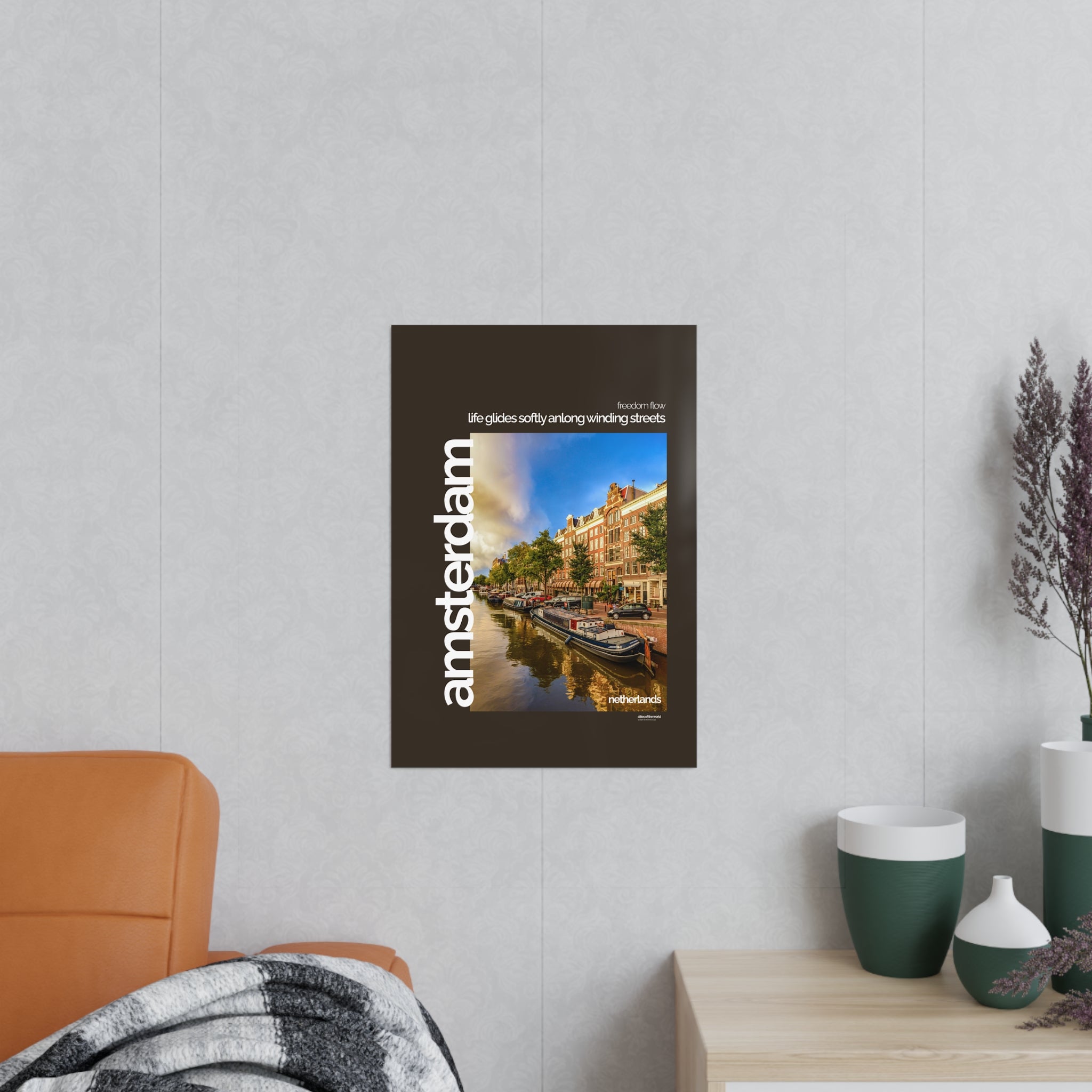 Amsterdam Poster | Cities of the World | Wandkunst fuer Reisende, Sammler & Stadtliebhaber | Moderne Stadtdeko, Fotoposter